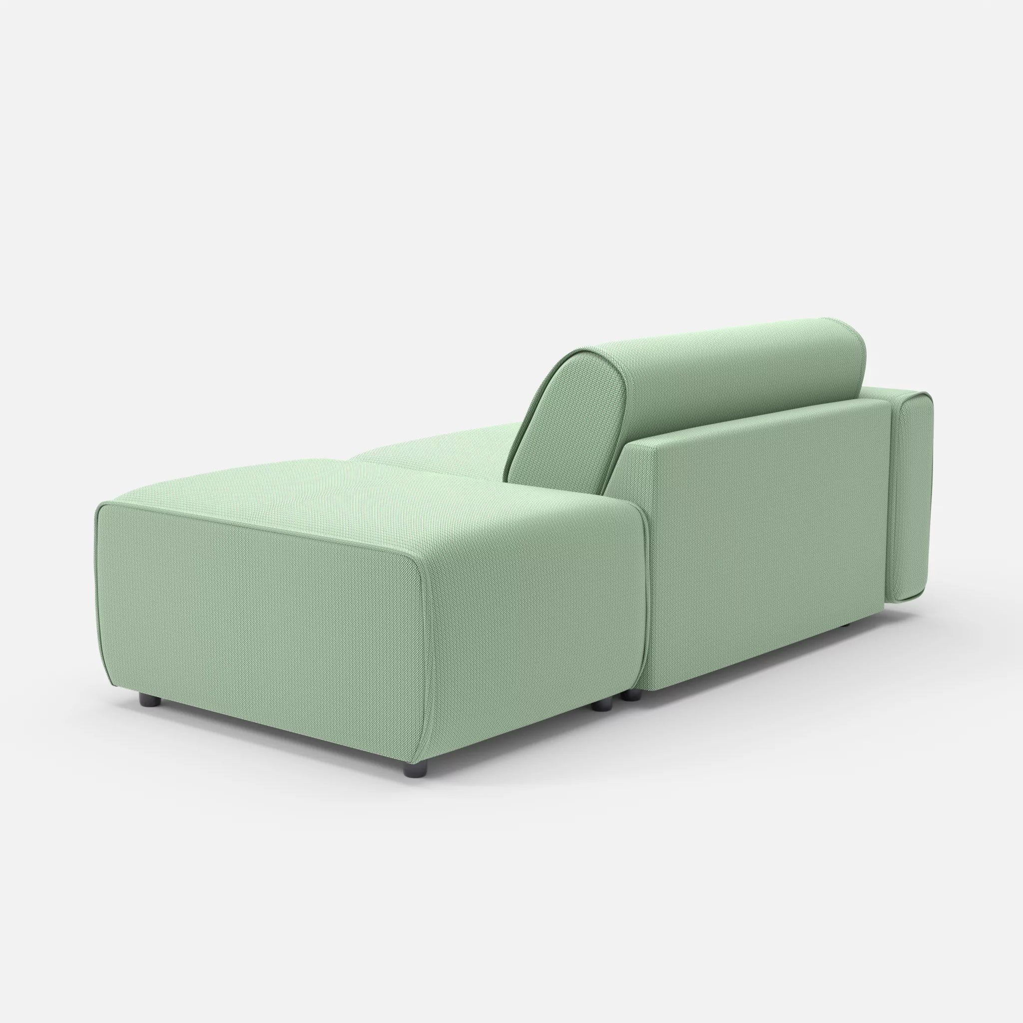 1 Sitzer Sofa Belleform mit offener Seite mit Armlehne 1 credoaloe in Hellgrün von hinten
