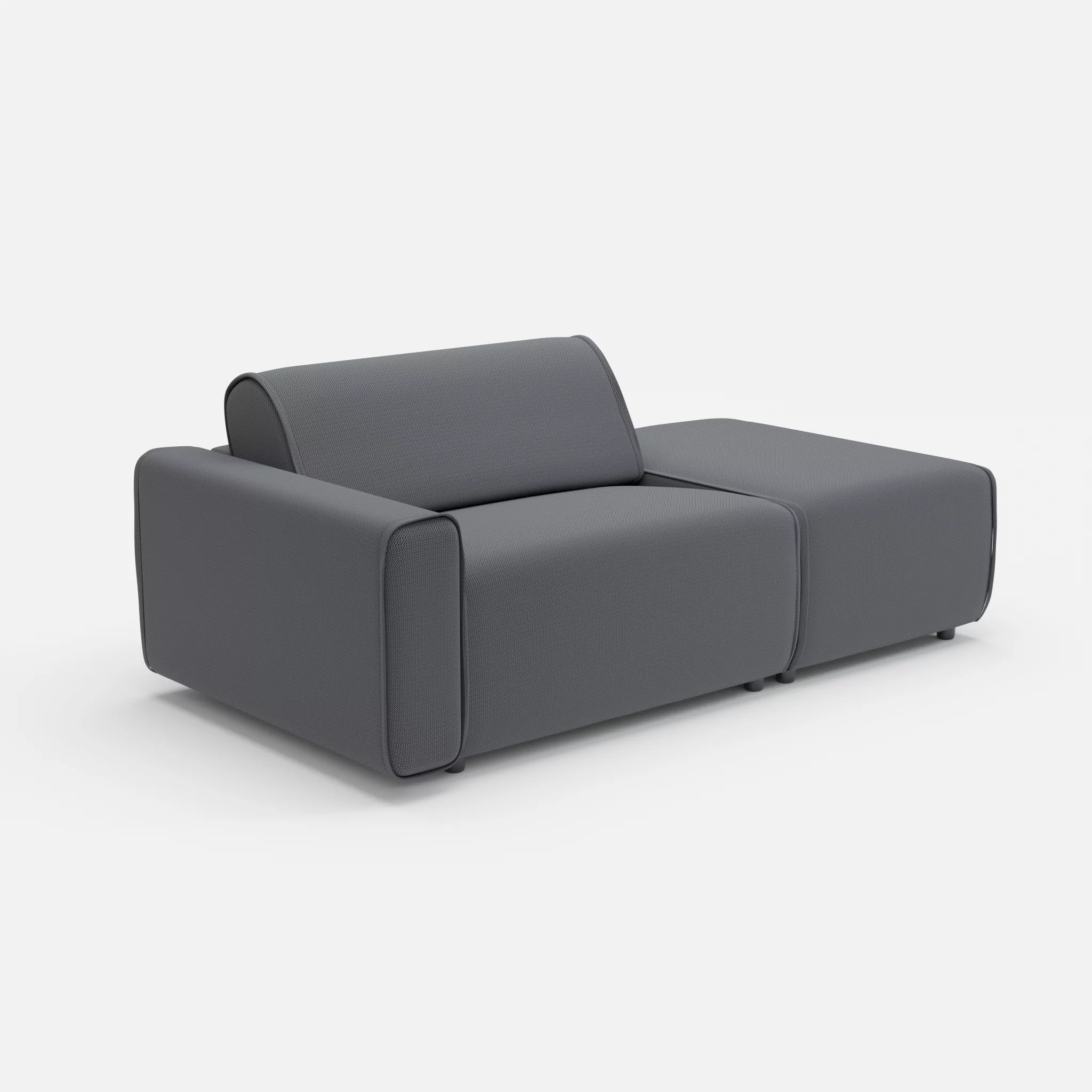 1 Sitzer Sofa Belleform mit offener Seite mit Armlehne 1 credoasphalt in Anthrazit von der Seite