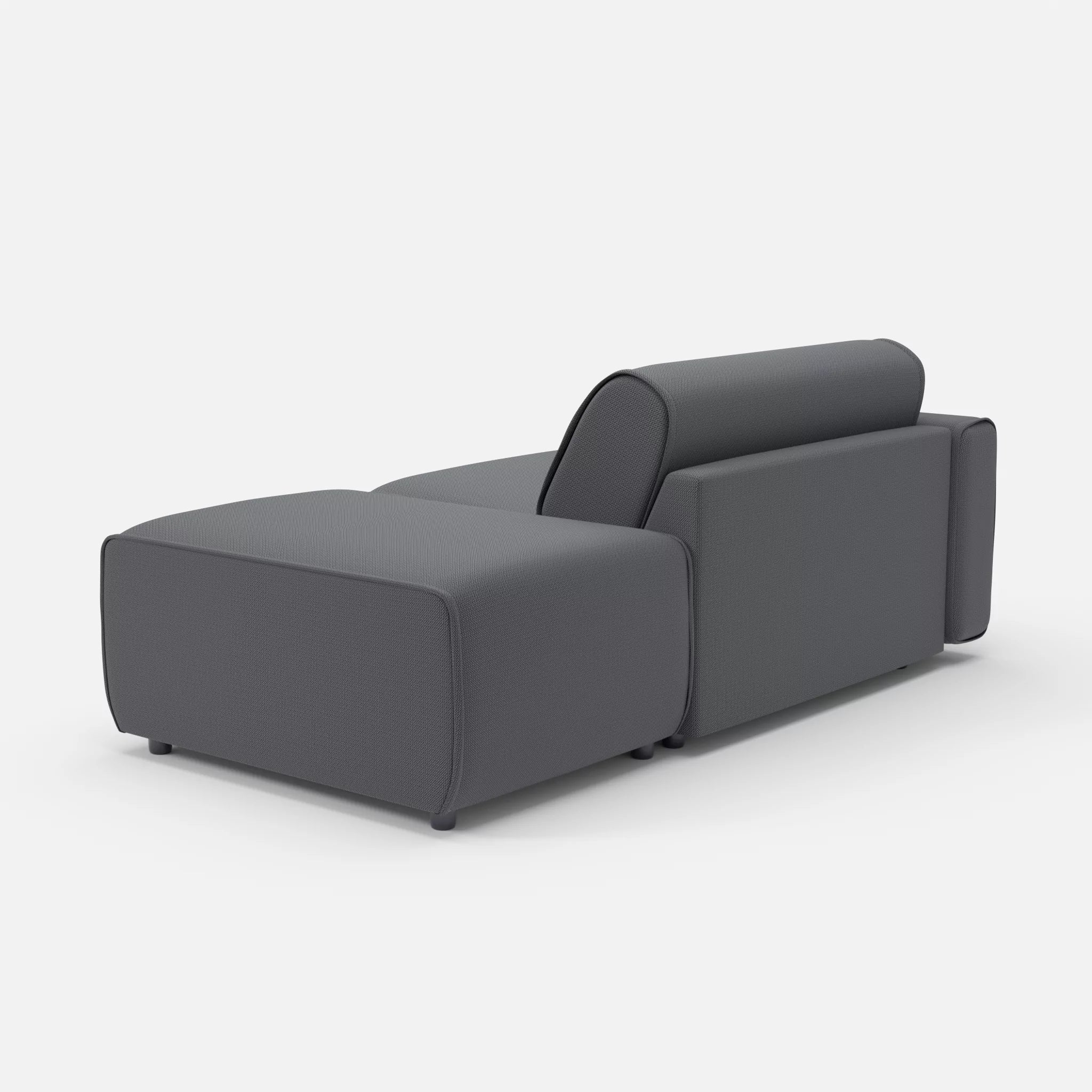 1 Sitzer Sofa Belleform mit offener Seite mit Armlehne 1 credoasphalt in Anthrazit von hinten
