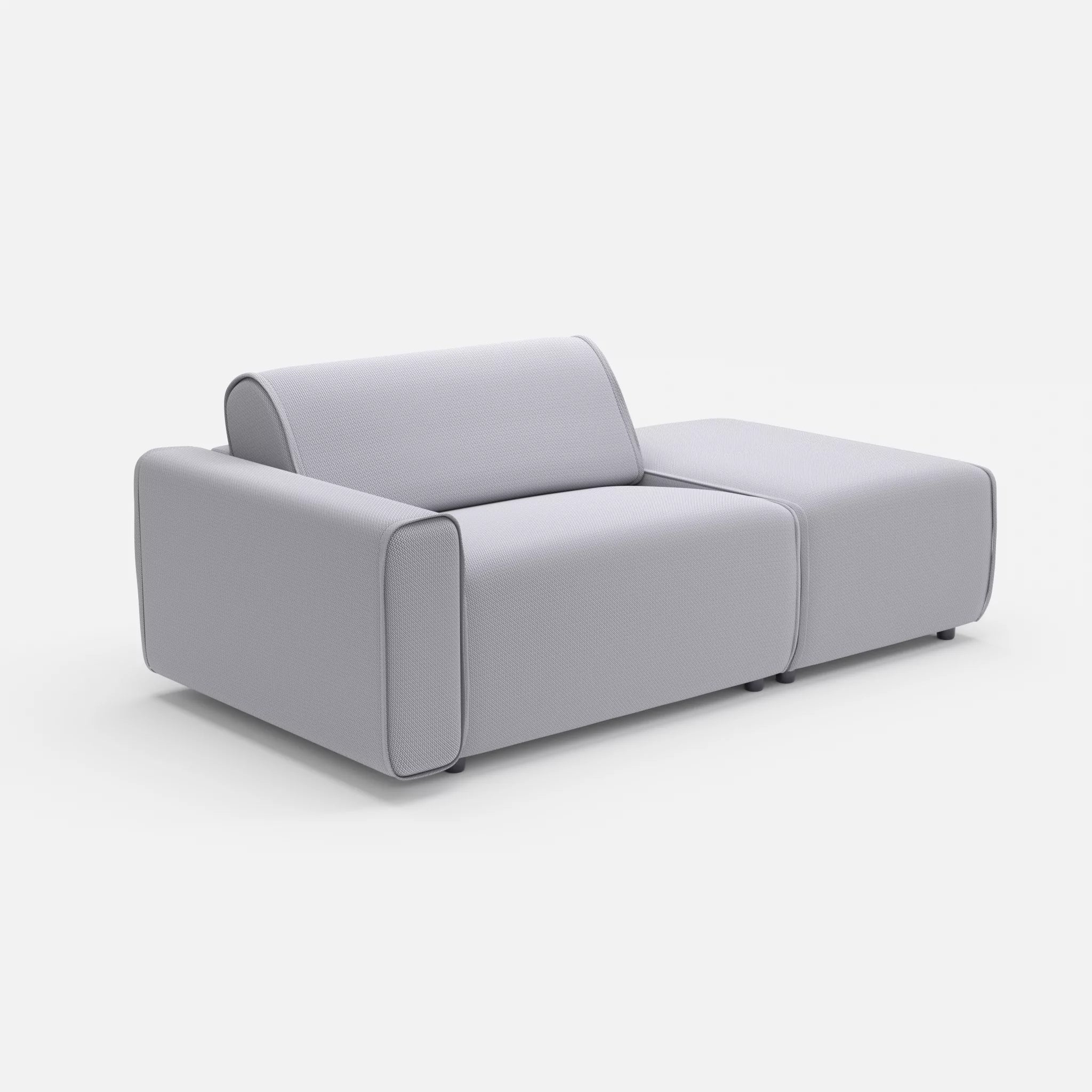 1 Sitzer Sofa Belleform mit offener Seite mit Armlehne 1 credochalk in Hellgrau von der Seite