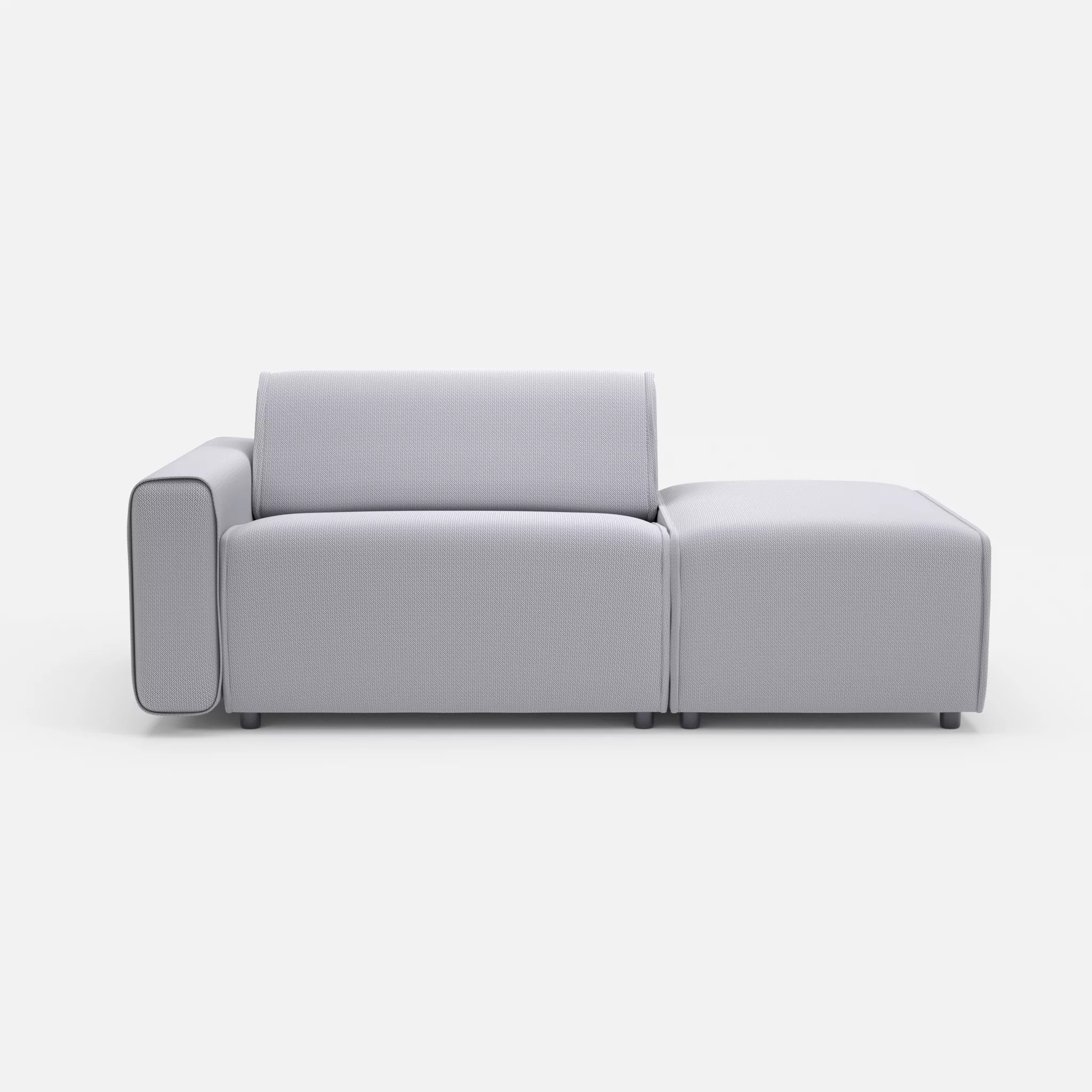 1 Sitzer Sofa Belleform mit offener Seite mit Armlehne 1 credochalk in Hellgrau von vorne