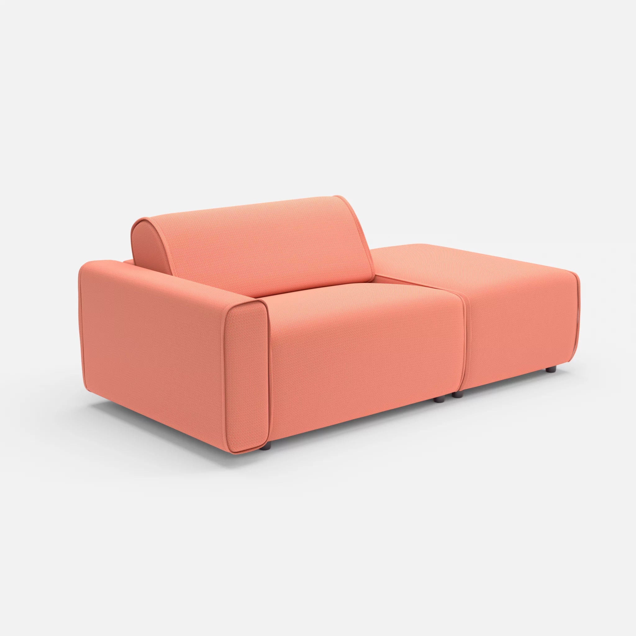 1 Sitzer Sofa Belleform mit offener Seite mit Armlehne 1 credograpefruit in Coral von der Seite