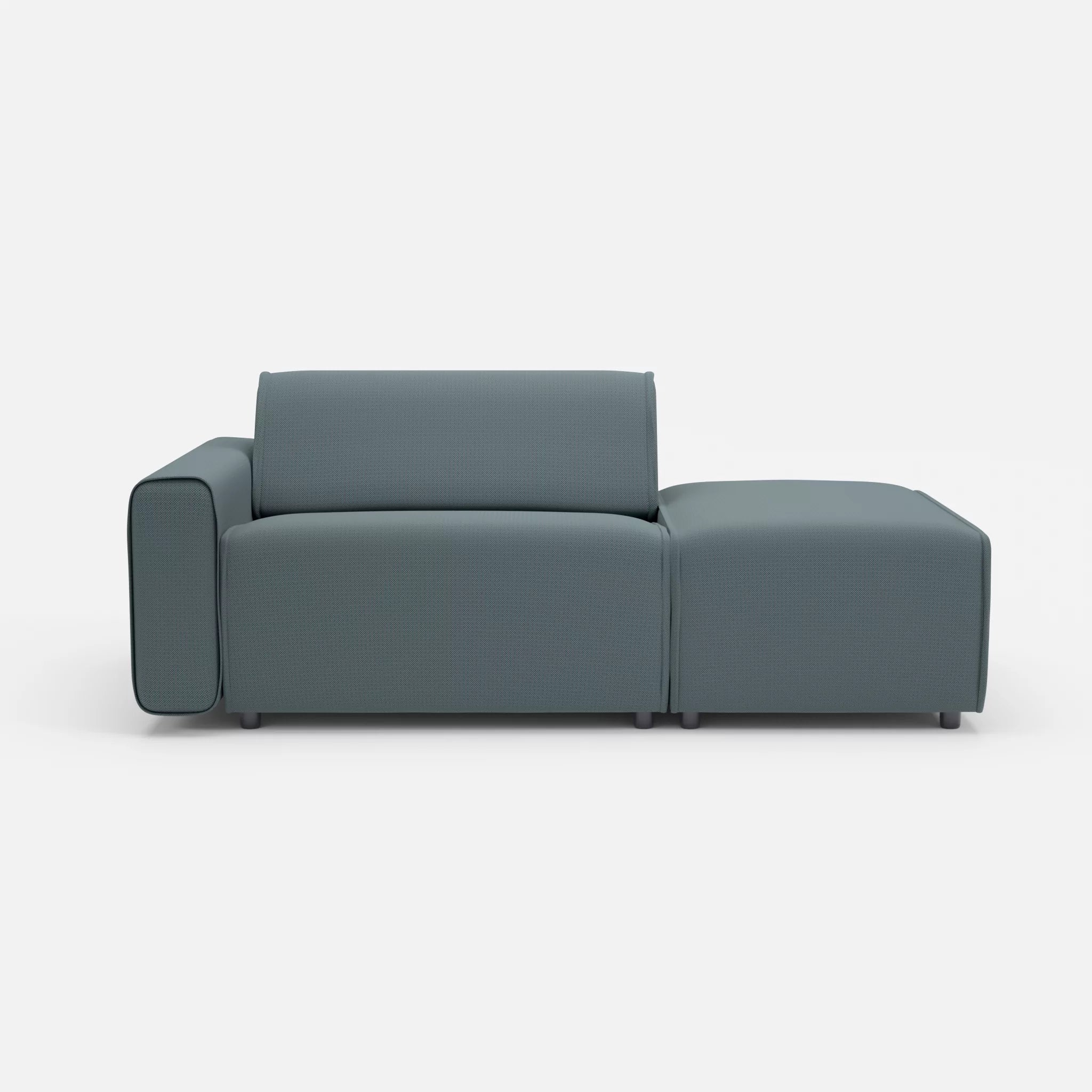 1 Sitzer Sofa Belleform mit offener Seite mit Armlehne 1 credojaspis in Türkis von vorne