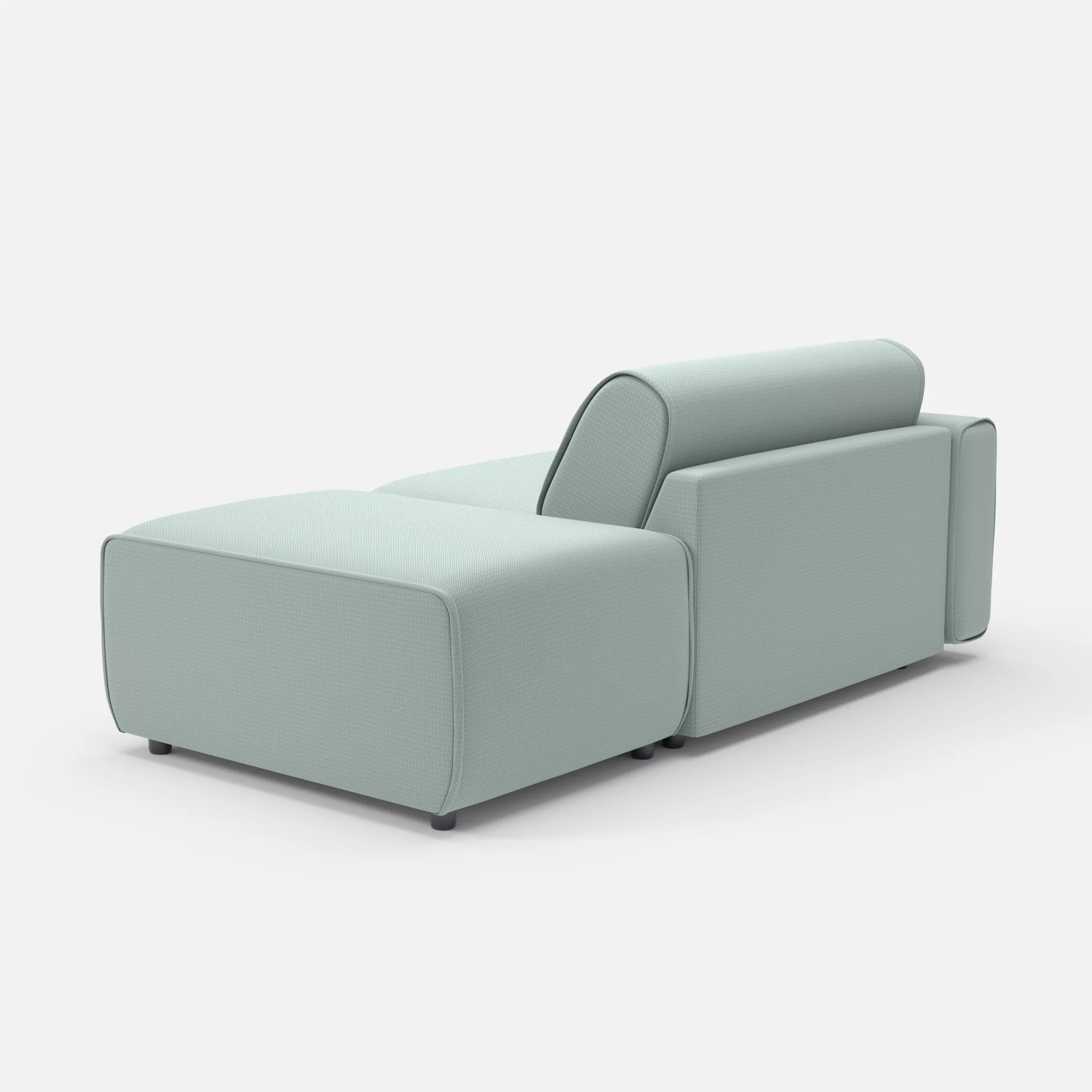1 Sitzer Sofa Belleform mit offener Seite mit Armlehne 1 credolake in Graublau von hinten