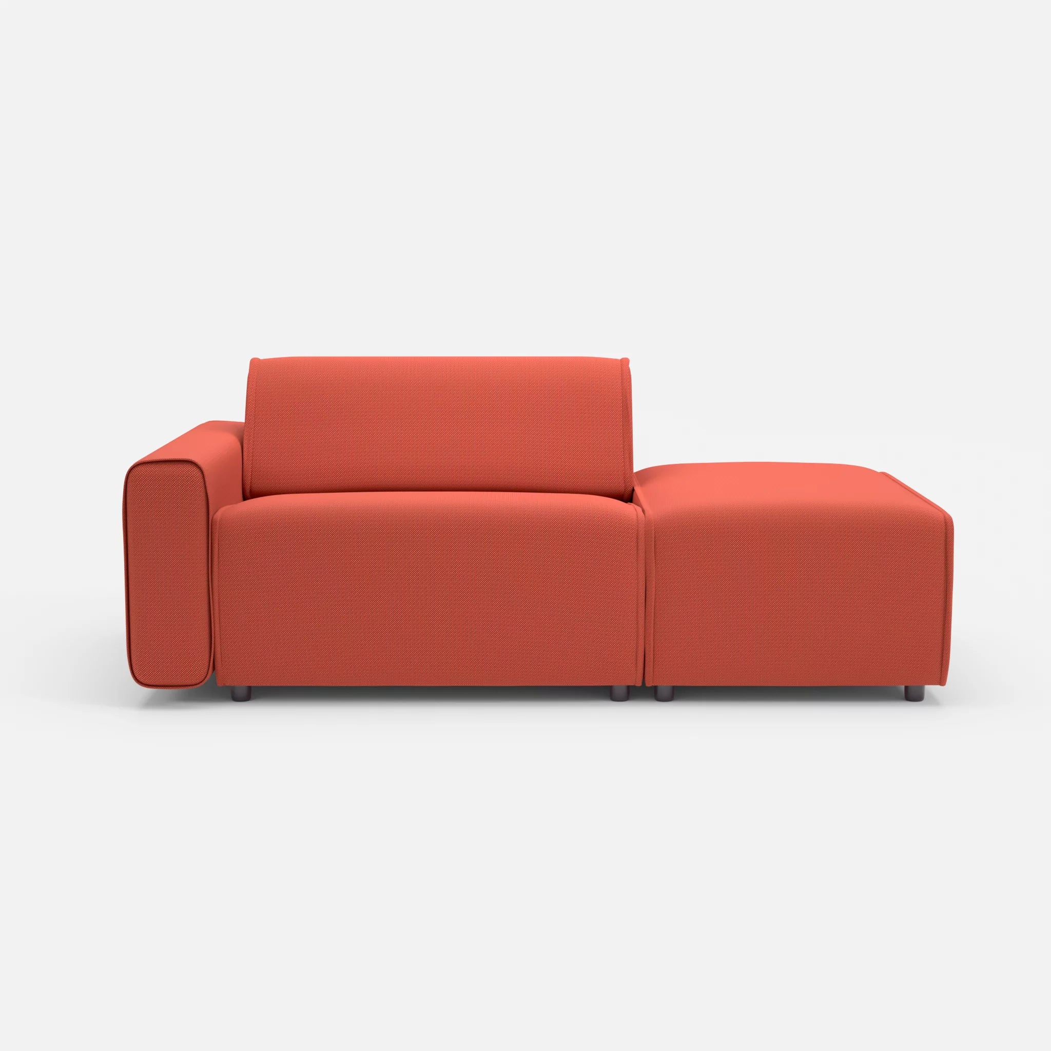 1 Sitzer Sofa Belleform mit offener Seite mit Armlehne 1 credolampion in Rot von vorne