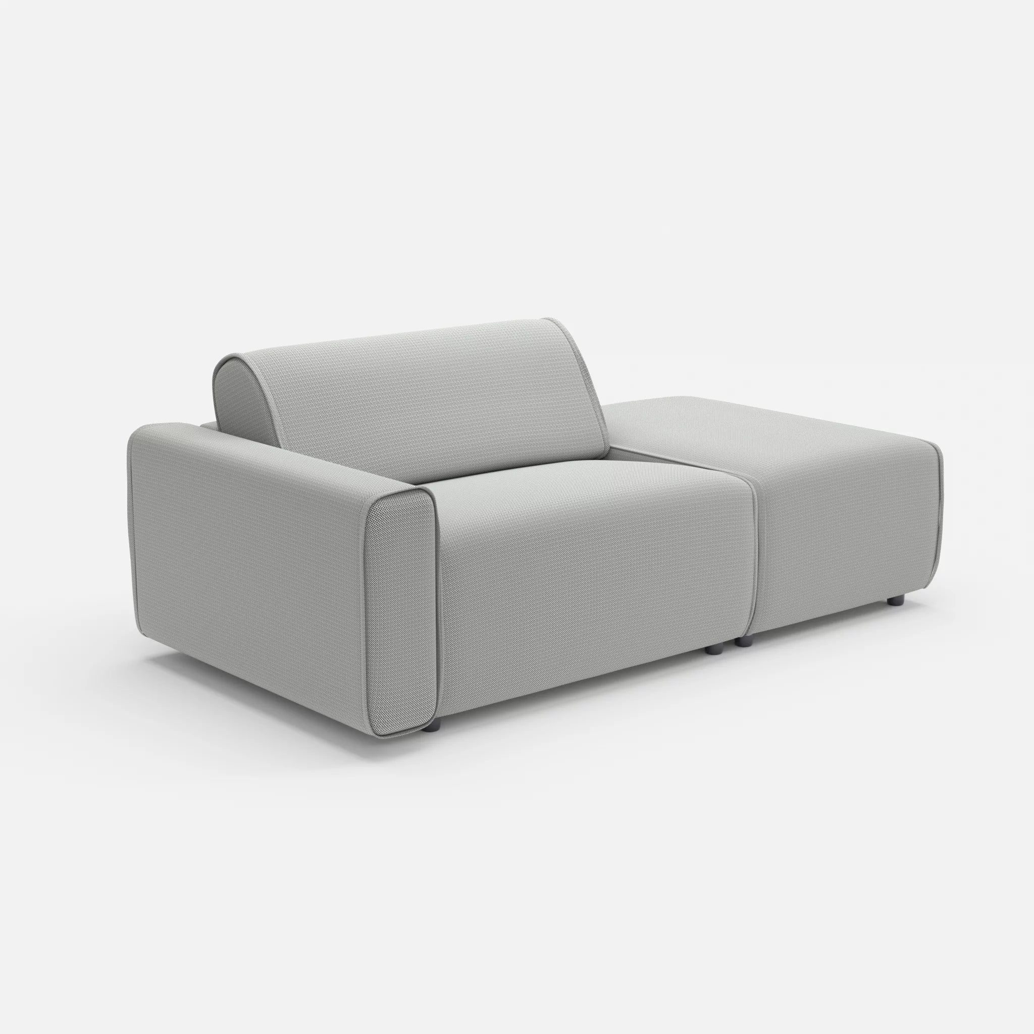1 Sitzer Sofa Belleform mit offener Seite mit Armlehne 1 credopepper in Dunkelgrau von der Seite