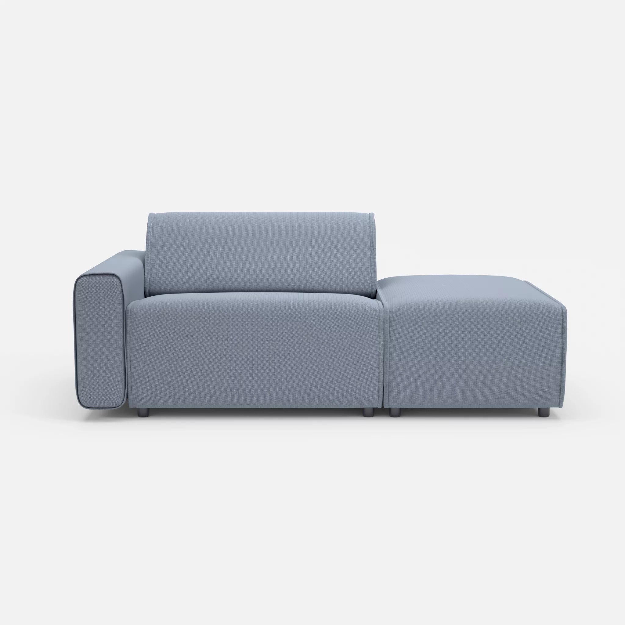 1 Sitzer Sofa Belleform mit offener Seite mit Armlehne 1 credosea in Blau von vorne