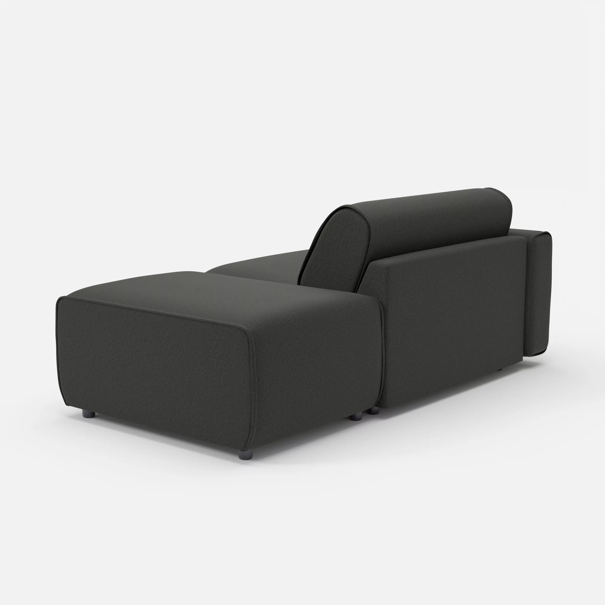 1 Sitzer Sofa Belleform mit offener Seite mit Armlehne 1 dama0002 in Anthrazit von hinten