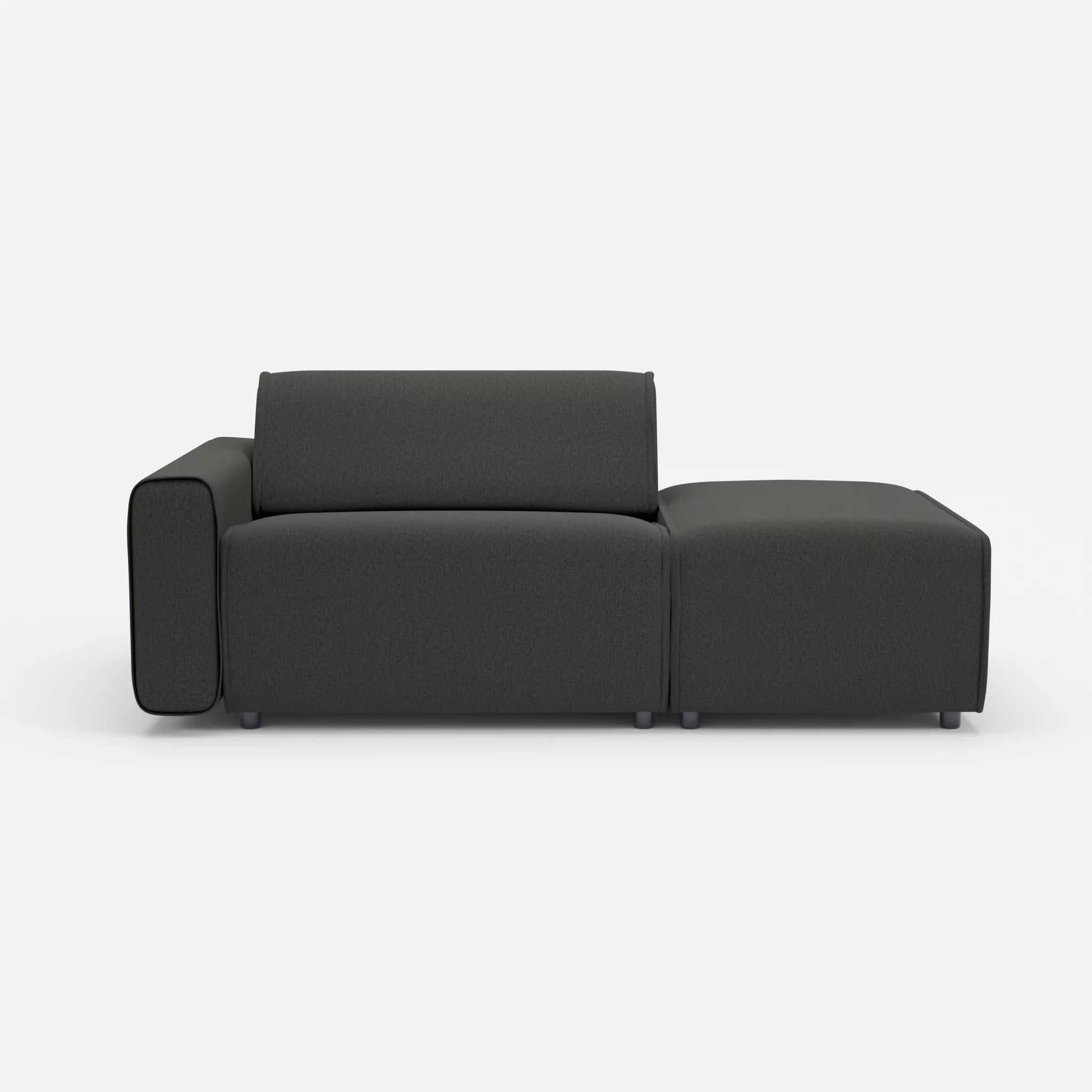 1 Sitzer Sofa Belleform mit offener Seite mit Armlehne 1 dama0002 in Anthrazit von vorne