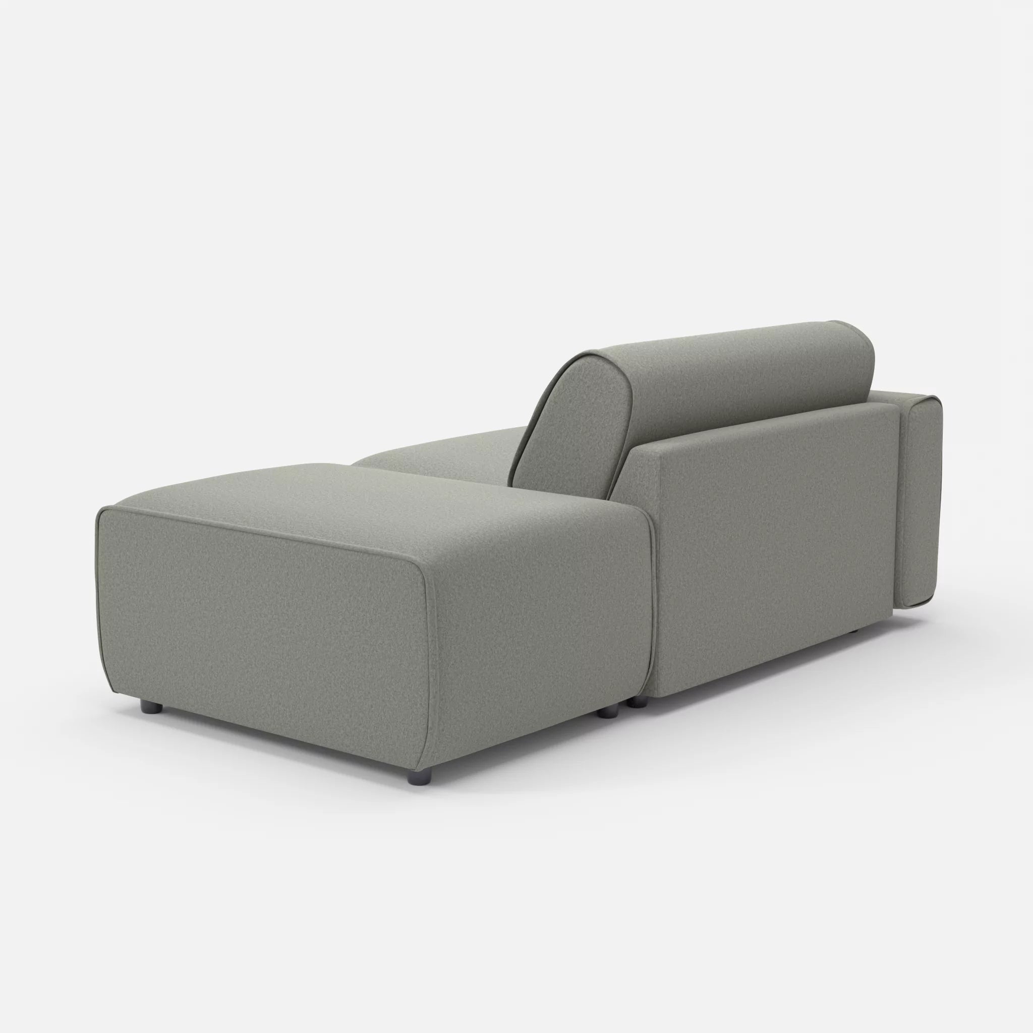 1 Sitzer Sofa Belleform mit offener Seite mit Armlehne 1 dama0003 in Mittelgrau von hinten