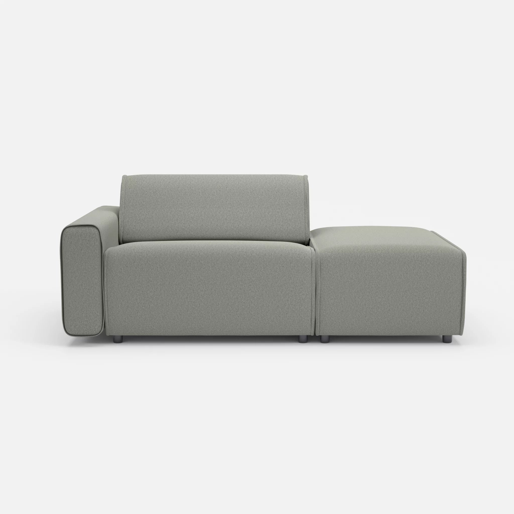 1 Sitzer Sofa Belleform mit offener Seite mit Armlehne 1 dama0003 in Mittelgrau von vorne