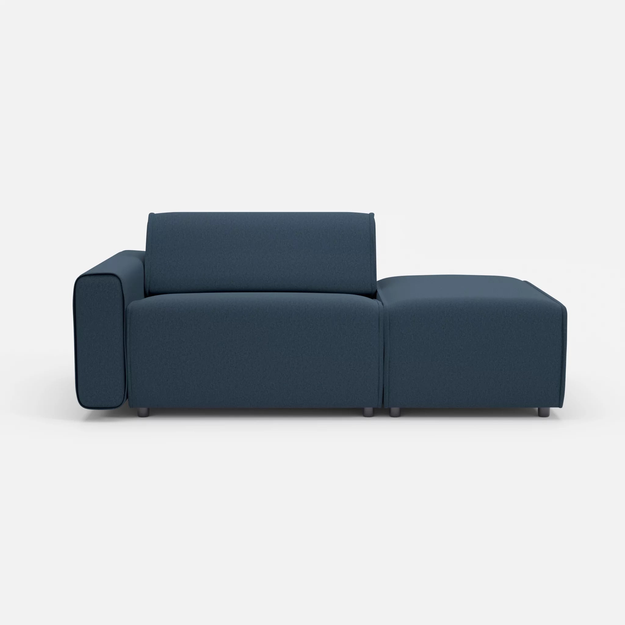1 Sitzer Sofa Belleform mit offener Seite mit Armlehne 1 dama0014 in Dunkelblau von vorne
