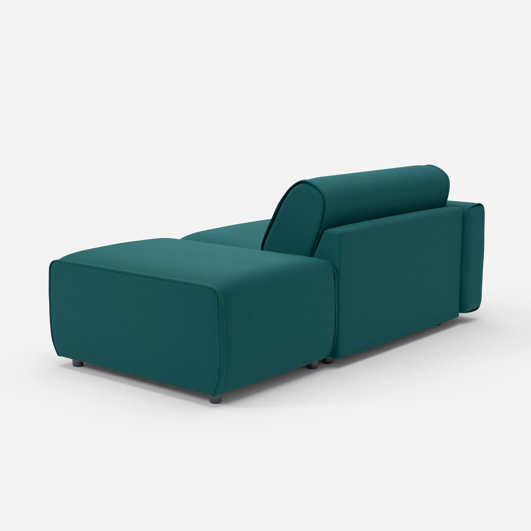 1 Sitzer Sofa Belleform mit offener Seite mit Armlehne 1 dama0018 in Türkis von hinten