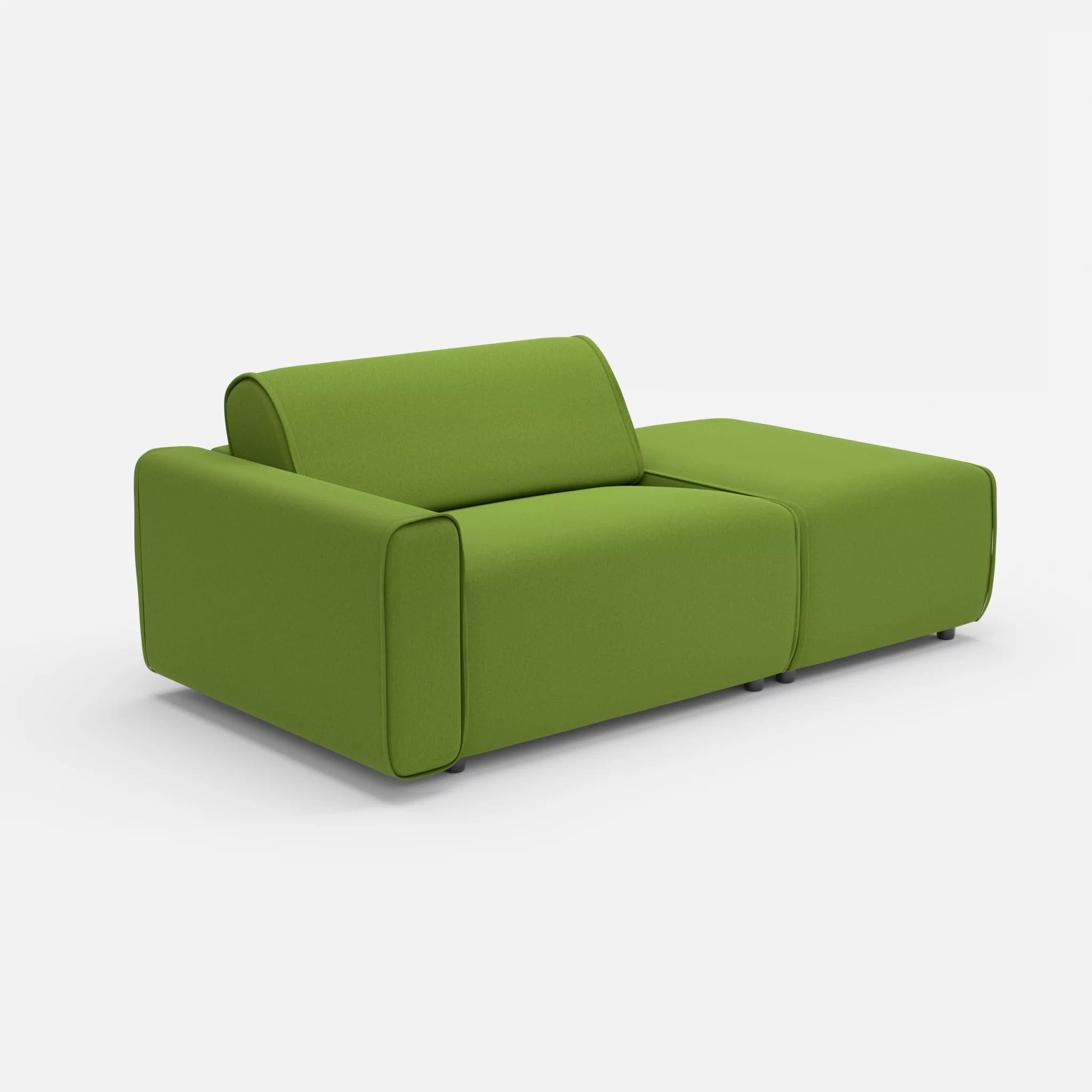 1 Sitzer Sofa Belleform mit offener Seite mit Armlehne 1 dama0027 in Grün von der Seite