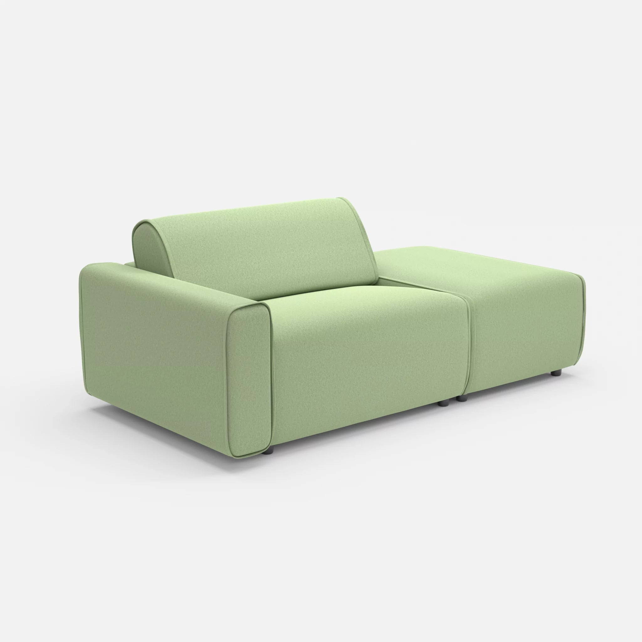 1 Sitzer Sofa Belleform mit offener Seite mit Armlehne 1 dama0042 in Hellgrün von der Seite