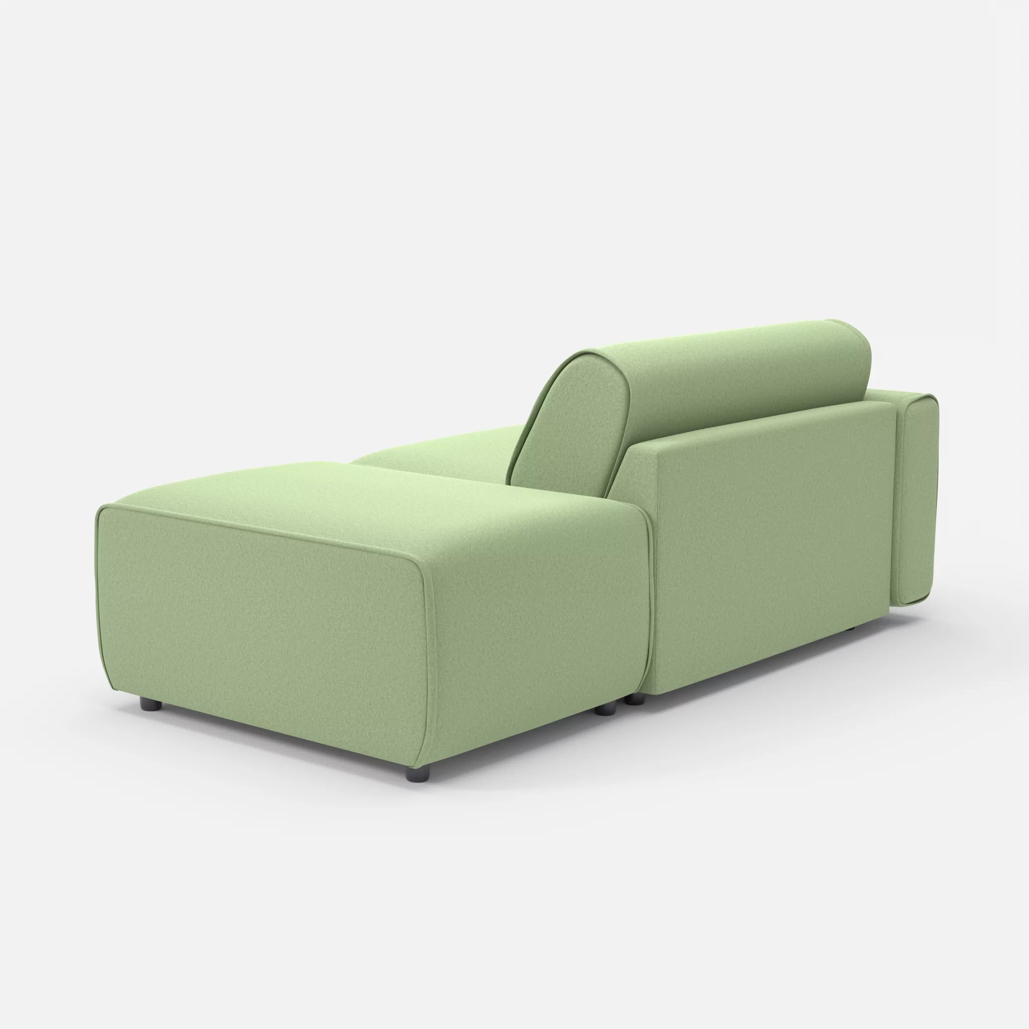 1 Sitzer Sofa Belleform mit offener Seite mit Armlehne 1 dama0042 in Hellgrün von hinten