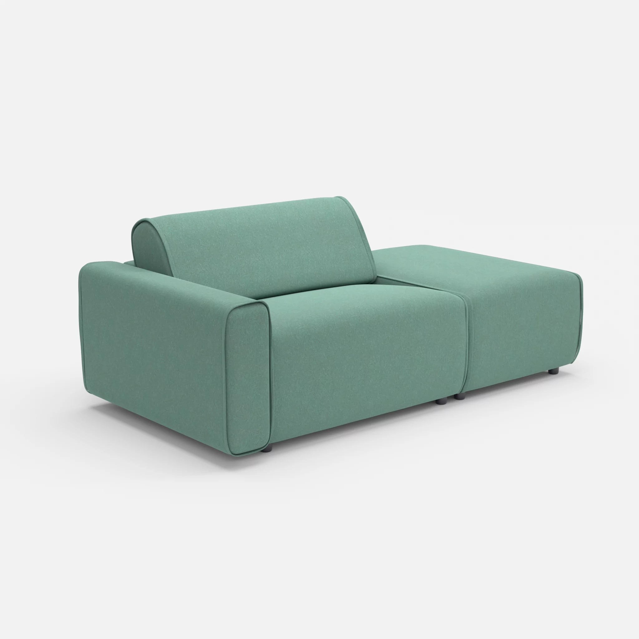 1 Sitzer Sofa Belleform mit offener Seite mit Armlehne 1 dama0045 in Türkis von der Seite