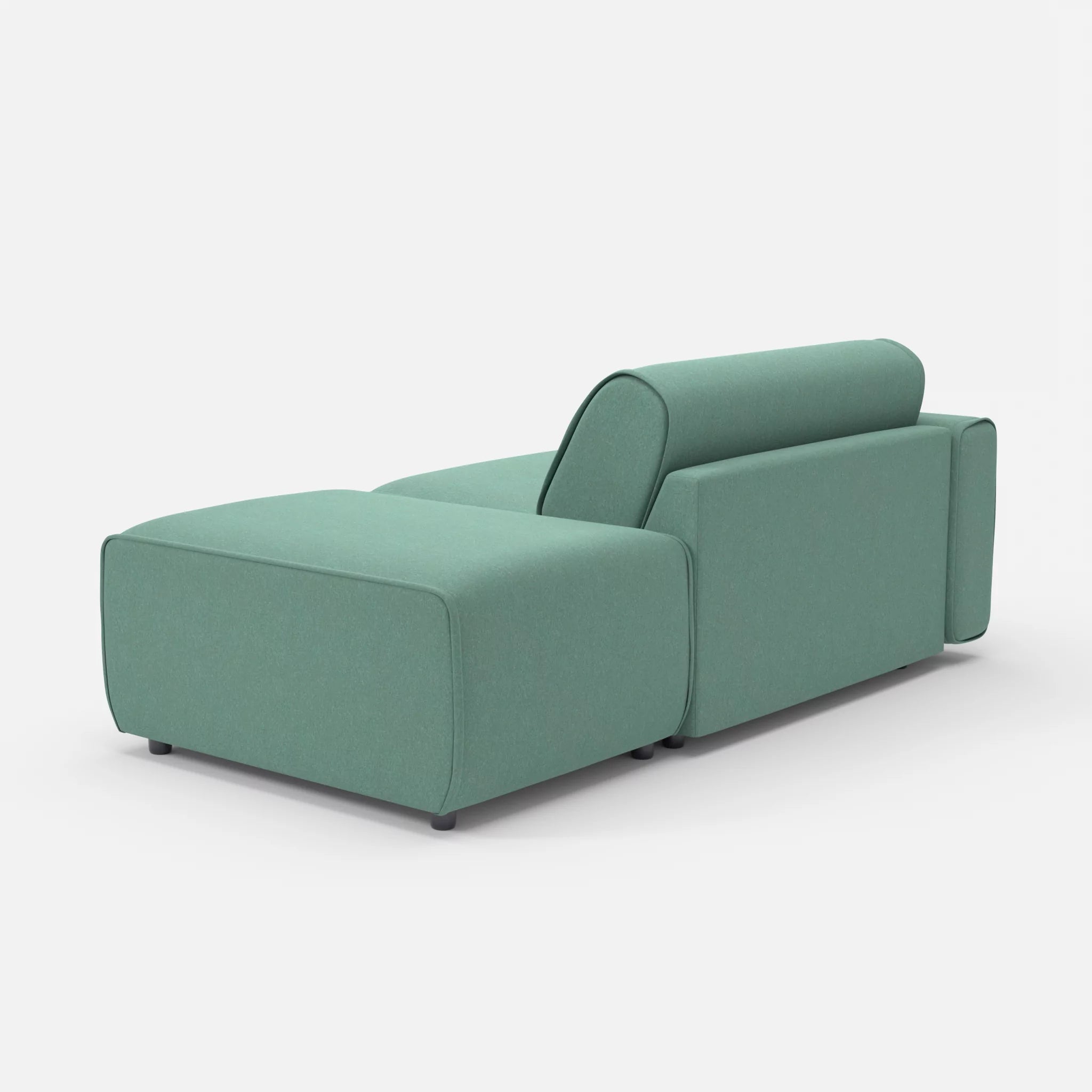 1 Sitzer Sofa Belleform mit offener Seite mit Armlehne 1 dama0045 in Türkis von hinten