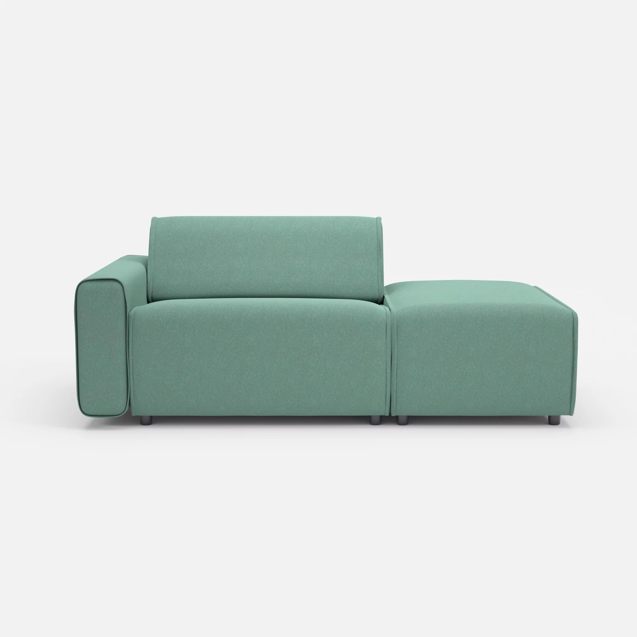 1 Sitzer Sofa Belleform mit offener Seite mit Armlehne 1 dama0045 in Türkis von vorne