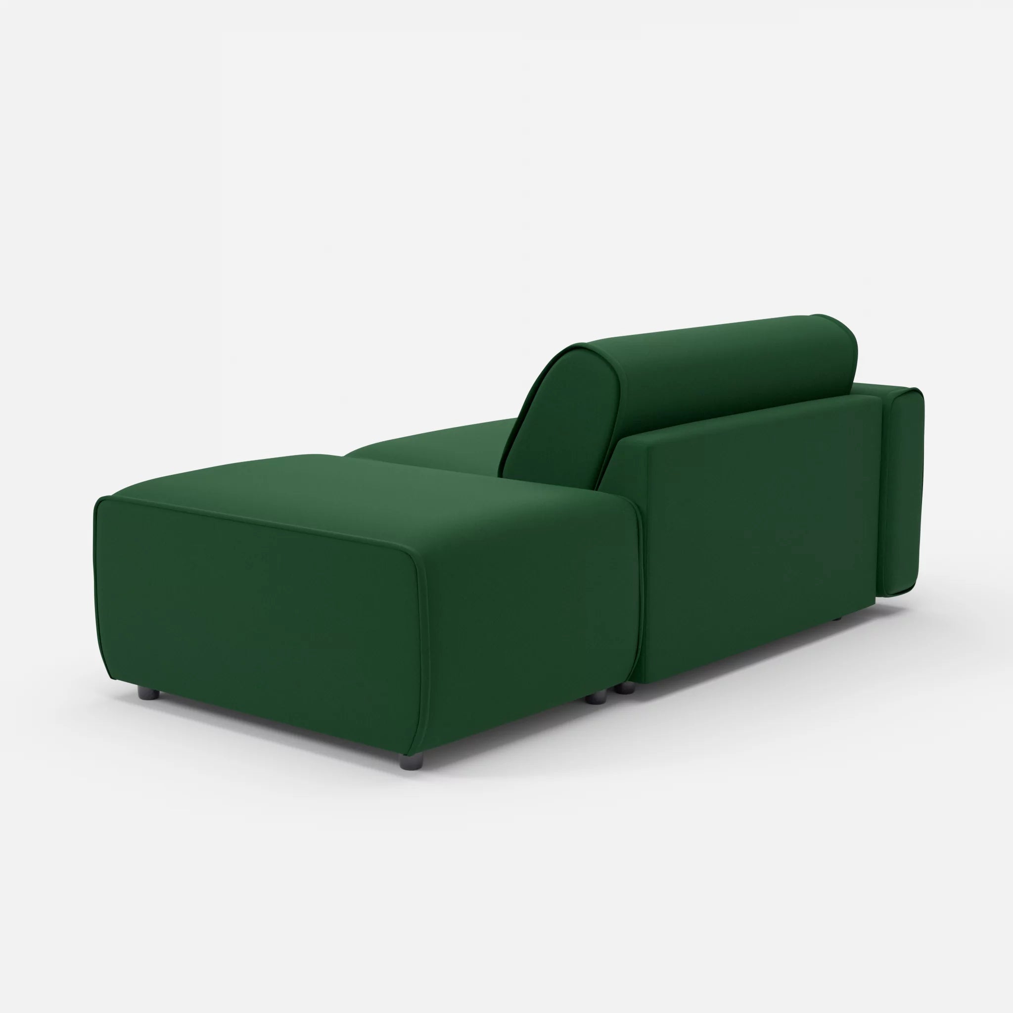 1 Sitzer Sofa Belleform mit offener Seite mit Armlehne 1 dama0052 in Dunkelgrün von hinten