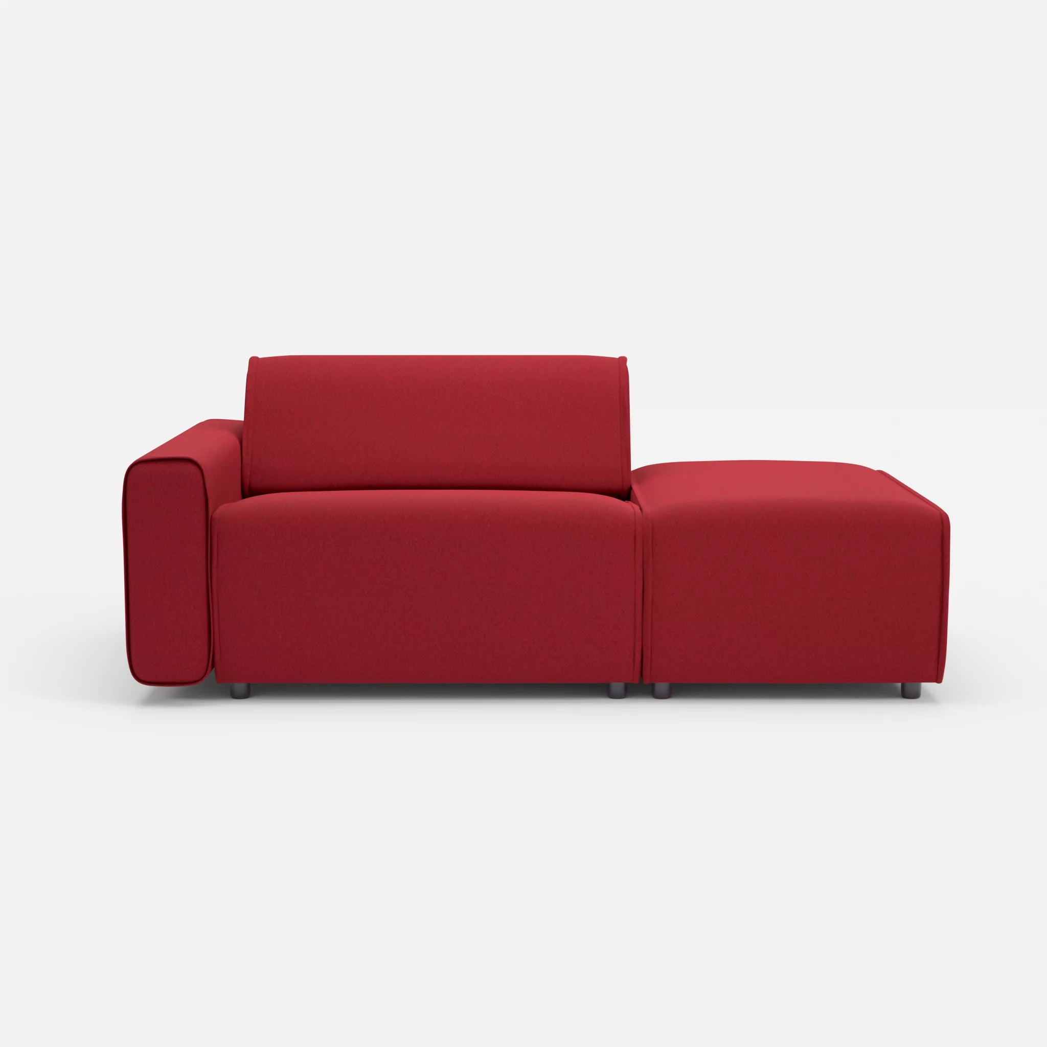 1 Sitzer Sofa Belleform mit offener Seite mit Armlehne 1 dama0053 in Rot von vorne