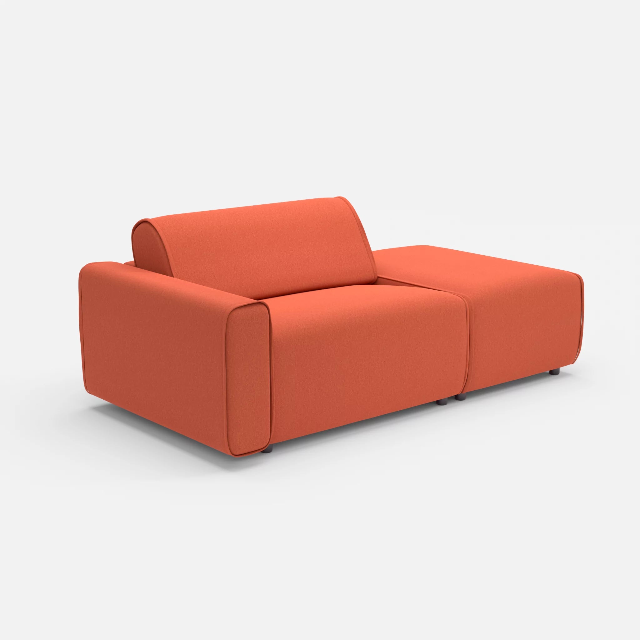 1 Sitzer Sofa Belleform mit offener Seite mit Armlehne 1 dama0062 in Orange von der Seite