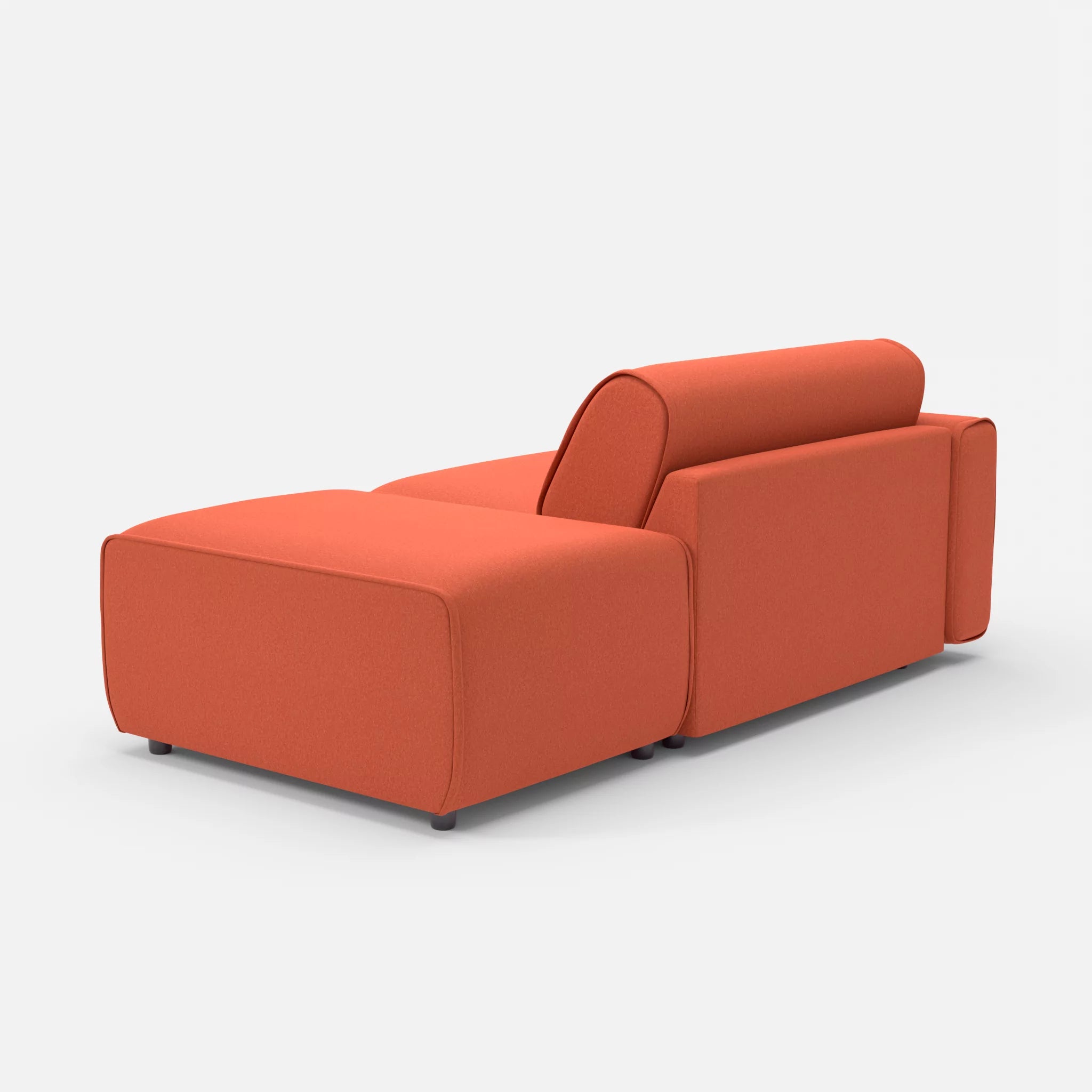 1 Sitzer Sofa Belleform mit offener Seite mit Armlehne 1 dama0062 in Orange von hinten