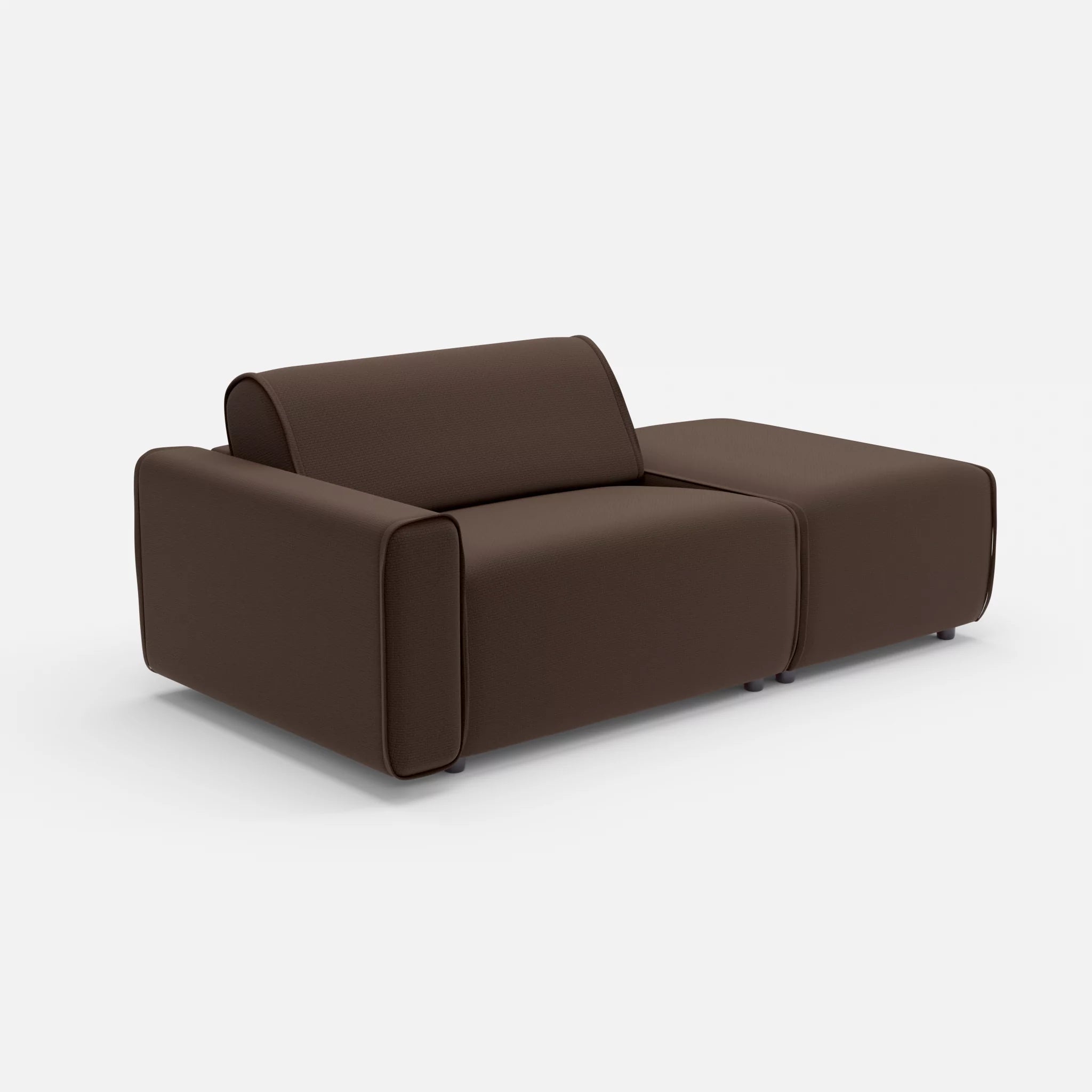 1 Sitzer Sofa Belleform mit offener Seite mit Armlehne 1 nabucco2022 in Dunkelbraun von der Seite