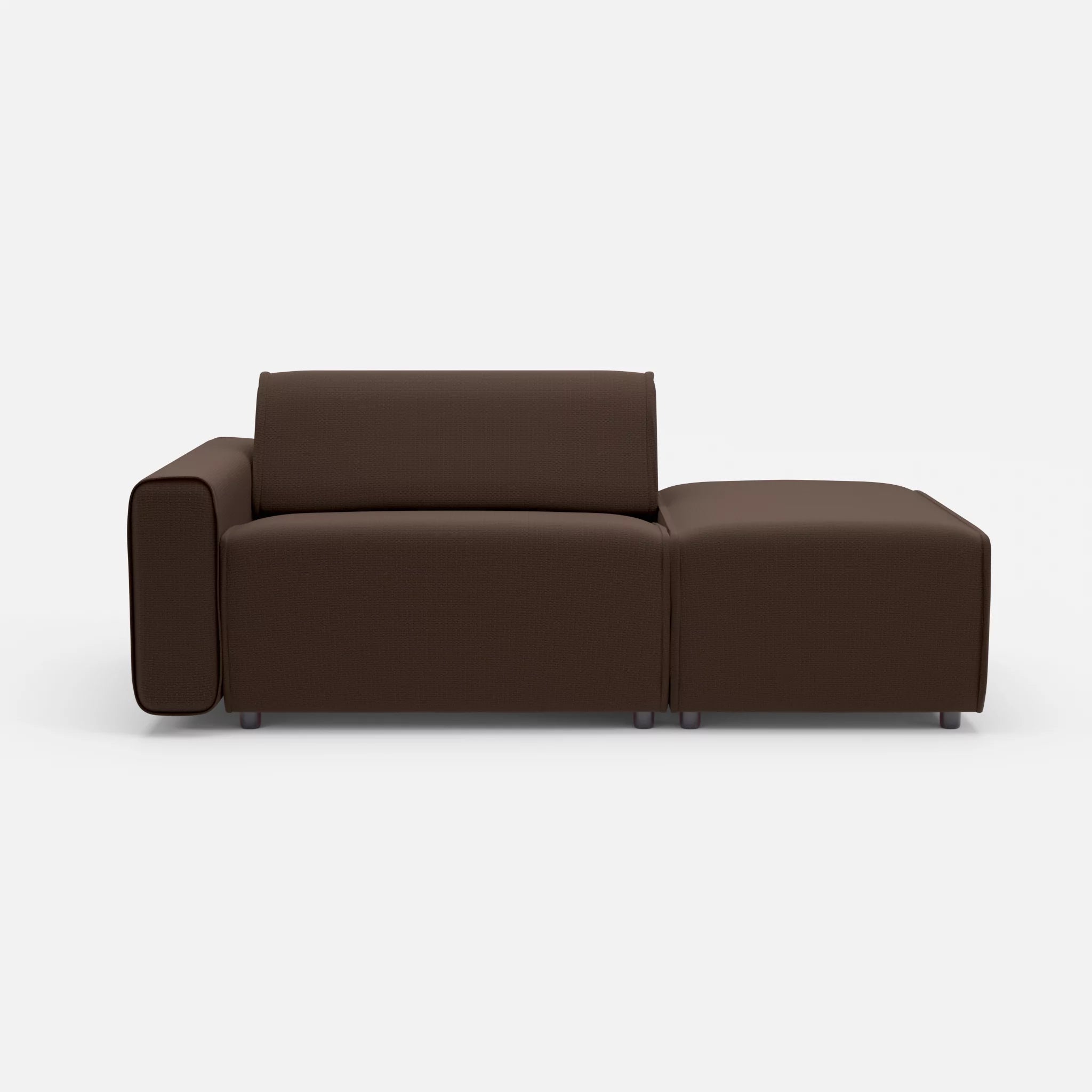 1 Sitzer Sofa Belleform mit offener Seite mit Armlehne 1 nabucco2022 in Dunkelbraun von vorne