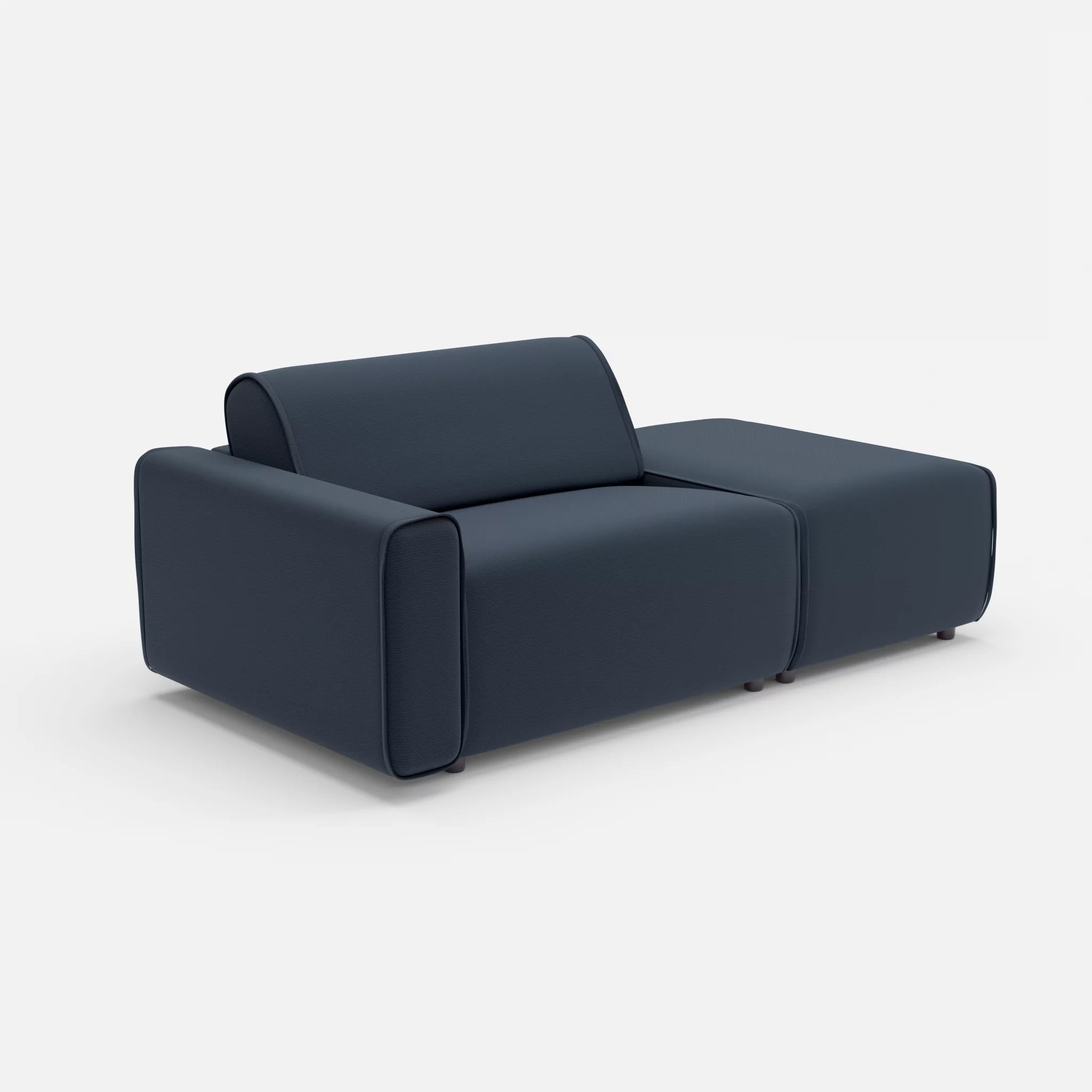 1 Sitzer Sofa Belleform mit offener Seite mit Armlehne 1 nabucco6098 in Dunkelblau von der Seite