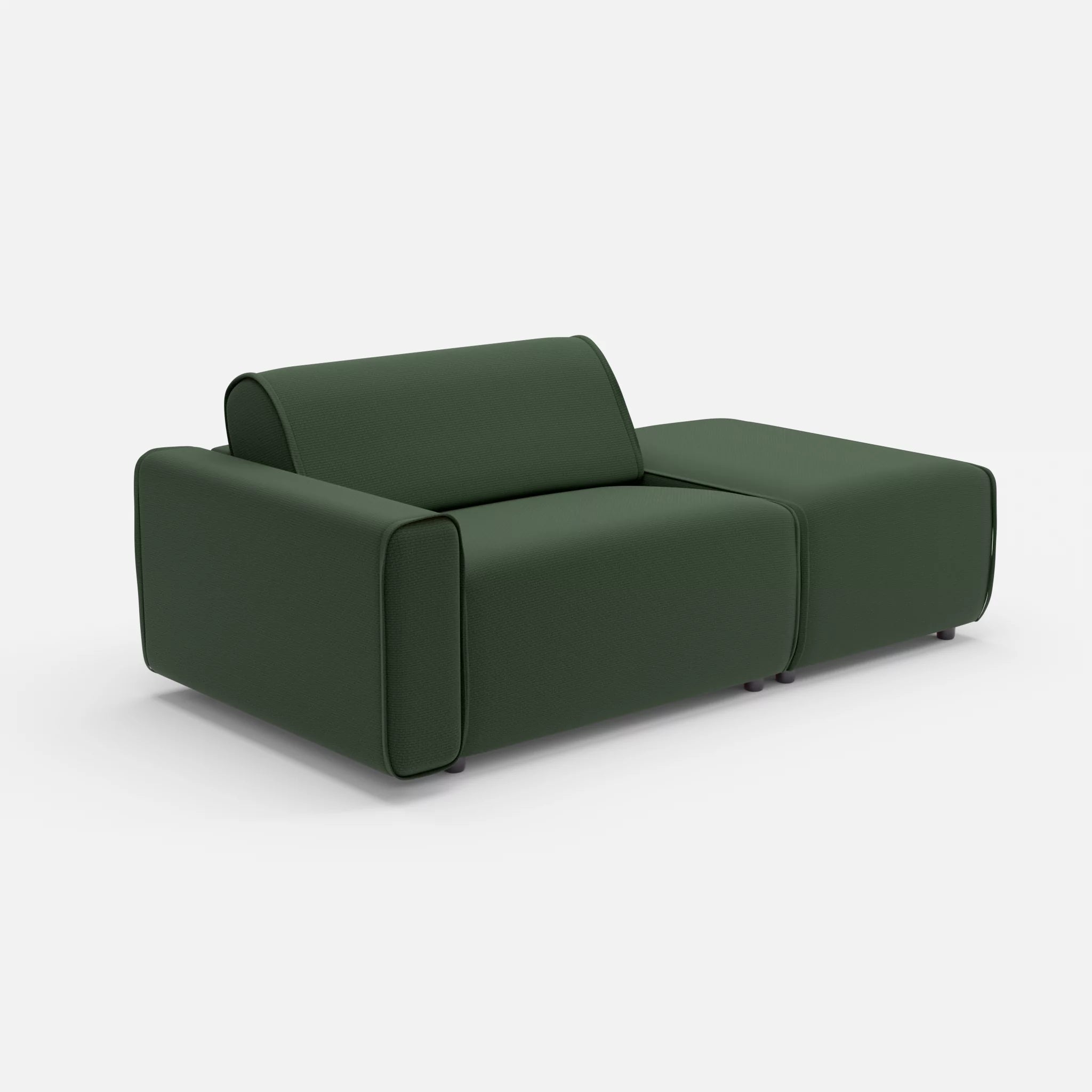 1 Sitzer Sofa Belleform mit offener Seite mit Armlehne 1 nabucco7029 in Dunkelgrün von der Seite