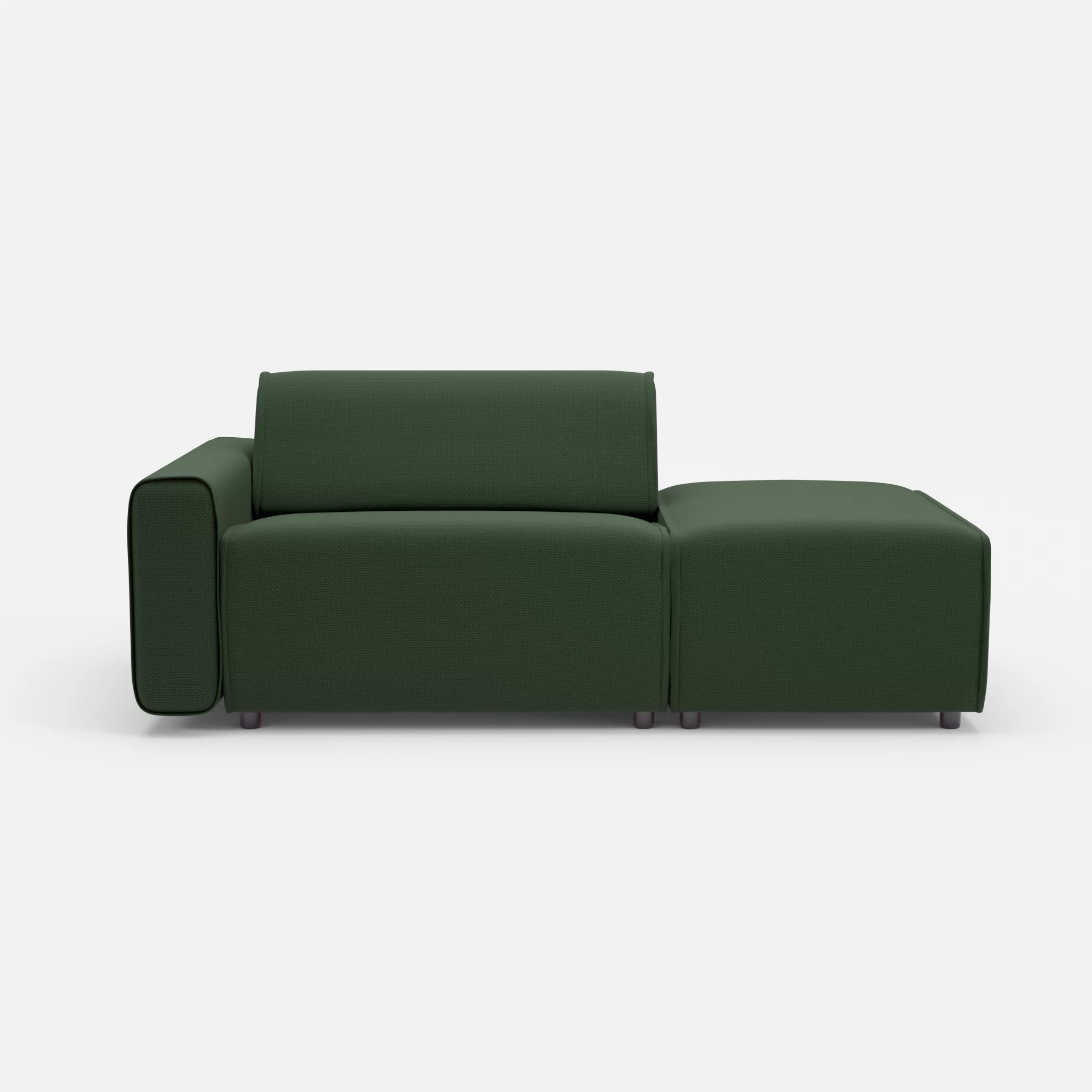 1 Sitzer Sofa Belleform mit offener Seite mit Armlehne 1 nabucco7029 in Dunkelgrün von vorne