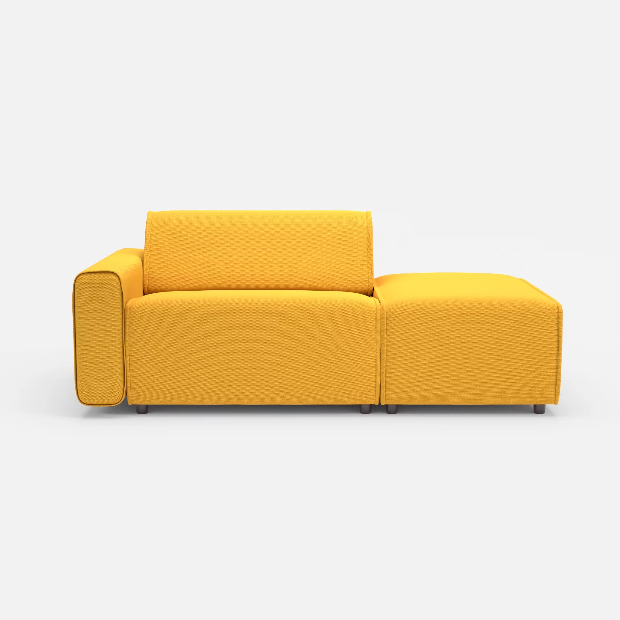 1 Sitzer Sofa Belleform mit offener Seite mit Armlehne 1 novumcurry in Curry von vorne