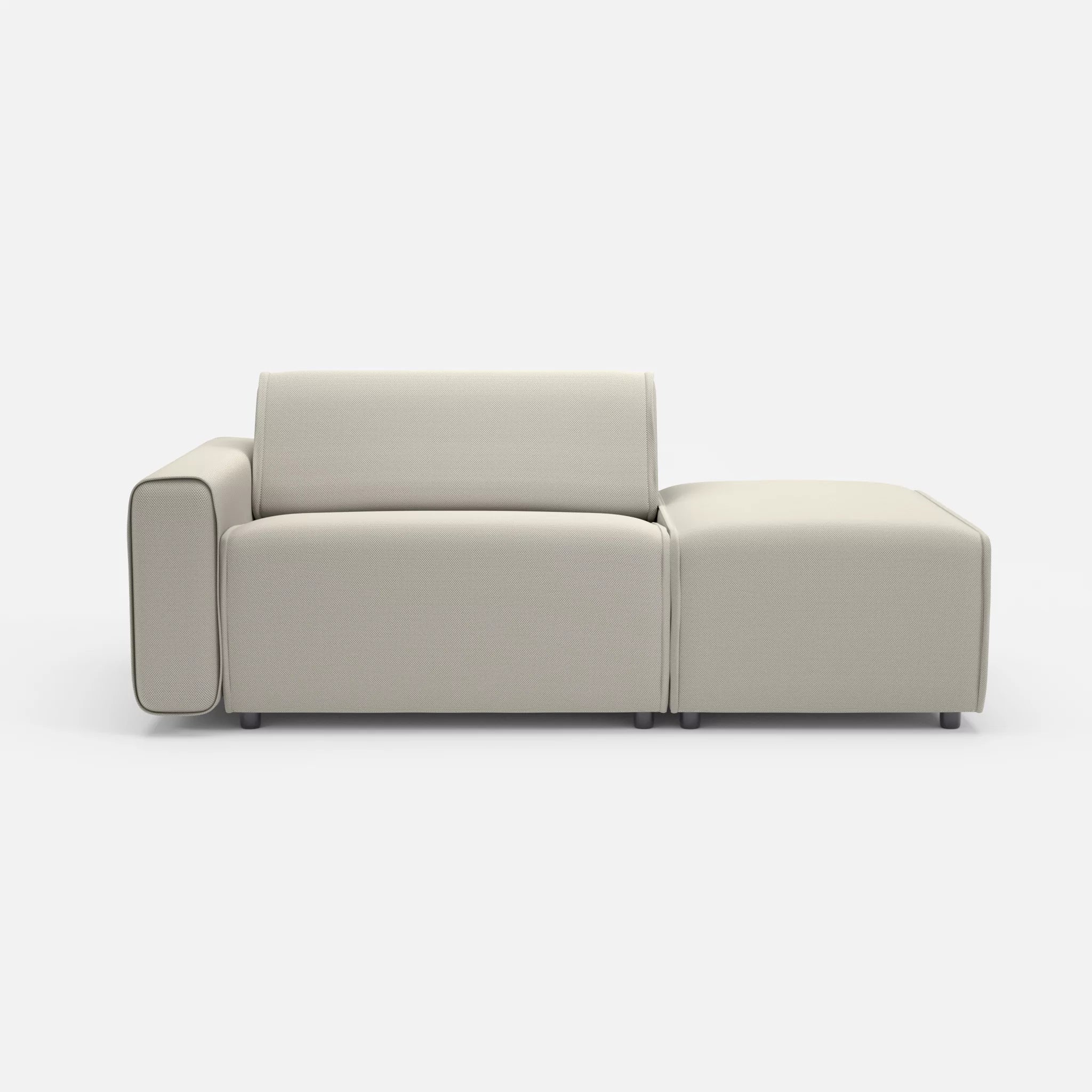 1 Sitzer Sofa Belleform mit offener Seite mit Armlehne 1 novumkies in Mittelgrau von vorne