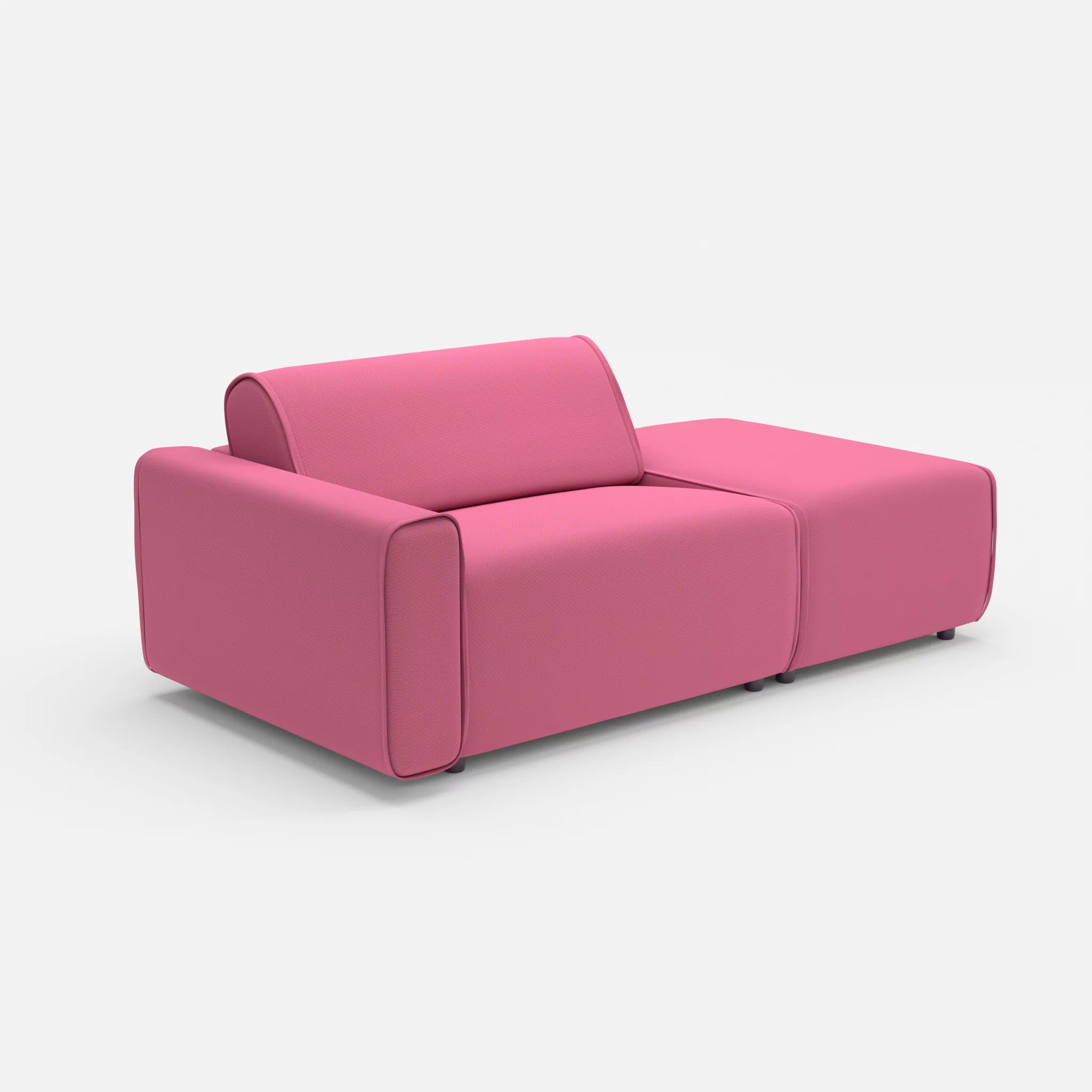 1 Sitzer Sofa Belleform mit offener Seite mit Armlehne 1 novumlitchi in Violett von der Seite
