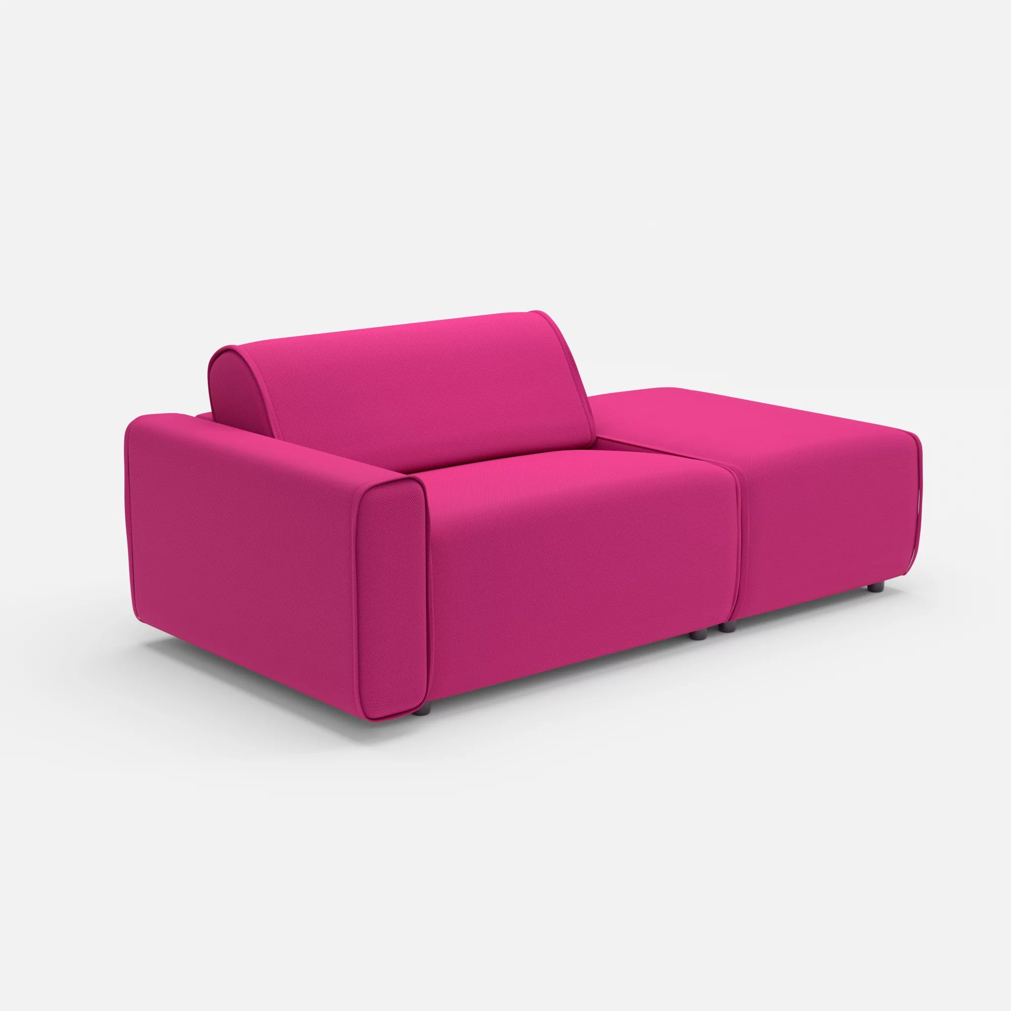 1 Sitzer Sofa Belleform mit offener Seite mit Armlehne 1 novummagenta in Magenta von der Seite