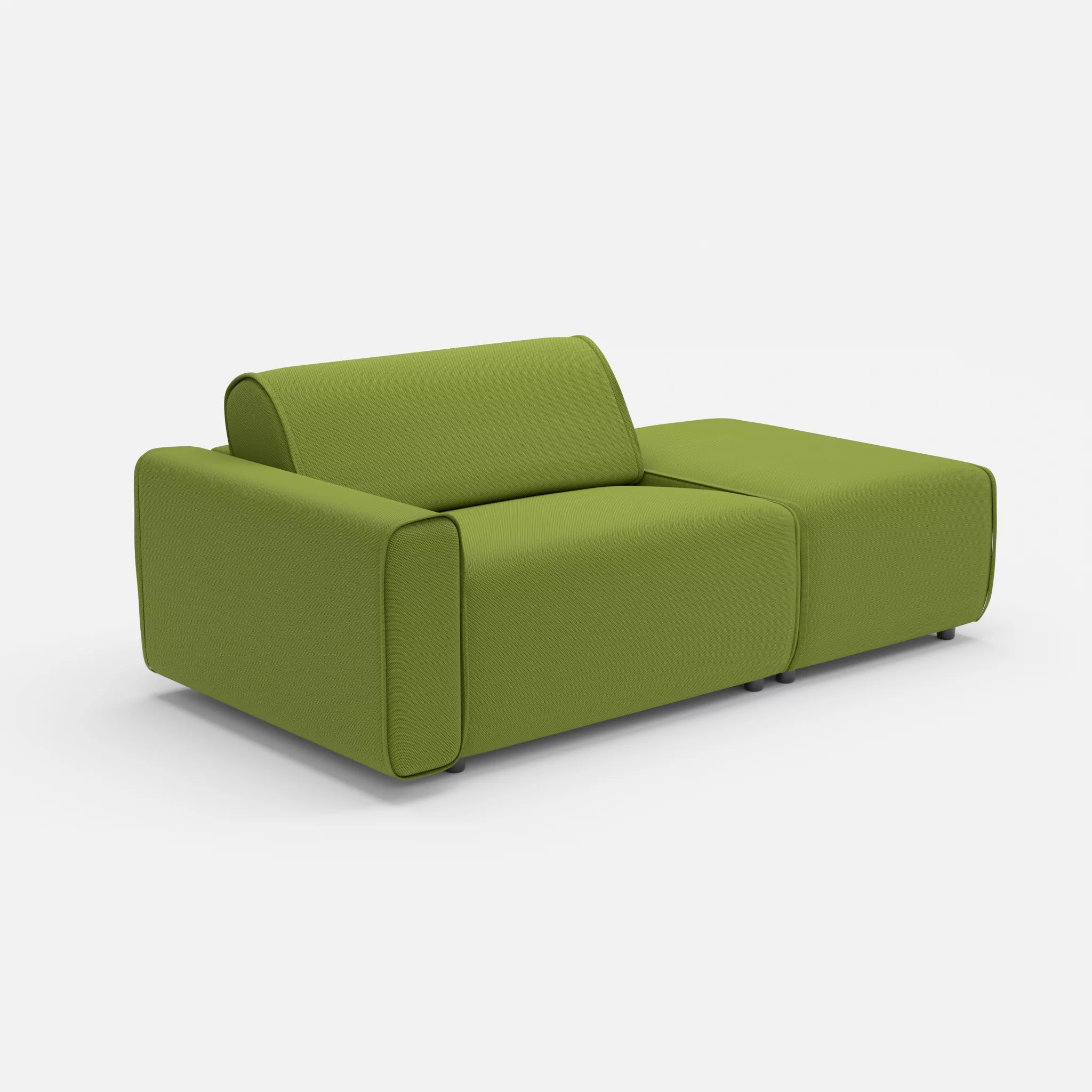 1 Sitzer Sofa Belleform mit offener Seite mit Armlehne 1 novummoss in Grün von der Seite