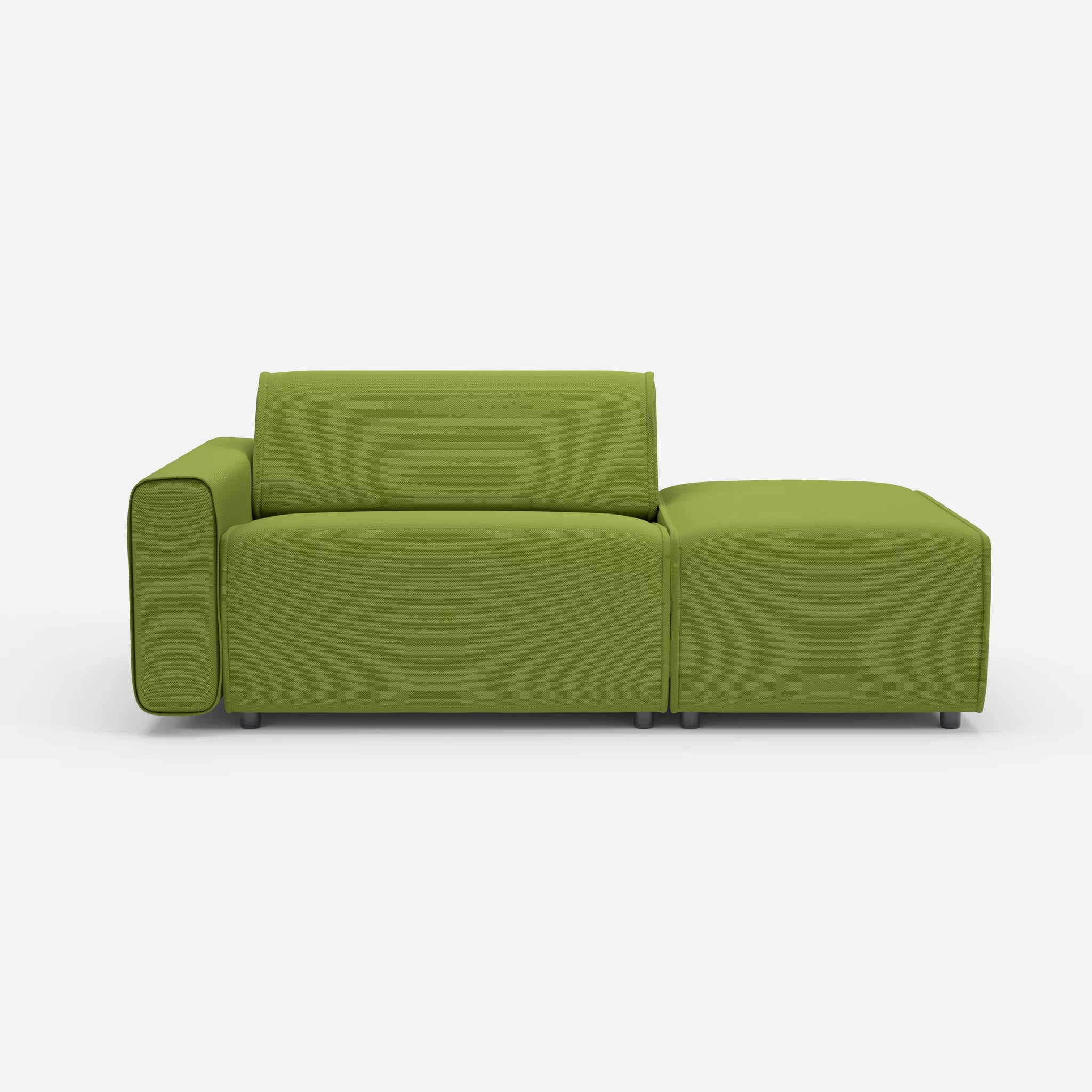 1 Sitzer Sofa Belleform mit offener Seite mit Armlehne 1 novummoss in Grün von vorne