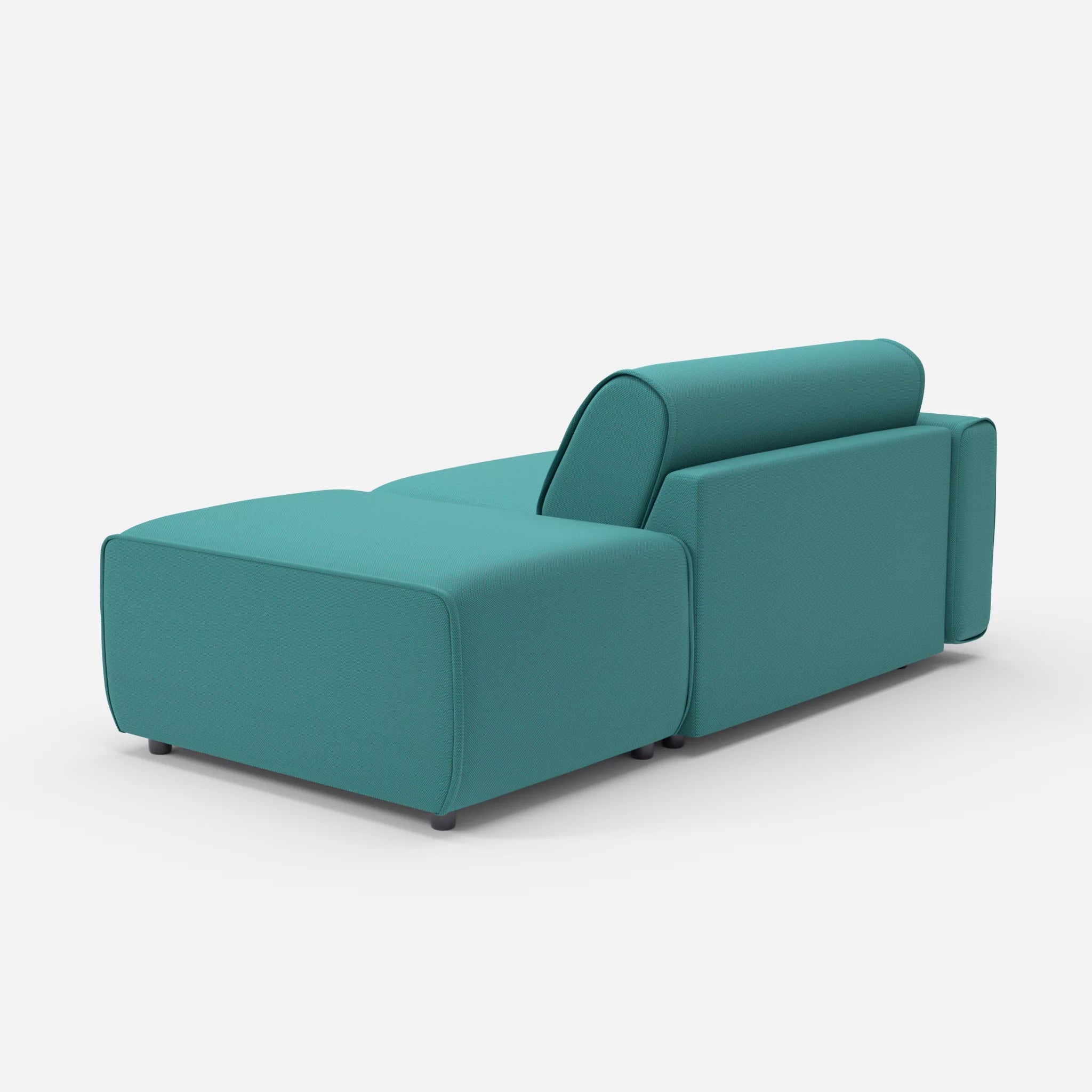 1 Sitzer Sofa Belleform mit offener Seite mit Armlehne 1 novumprisma in Türkis von hinten
