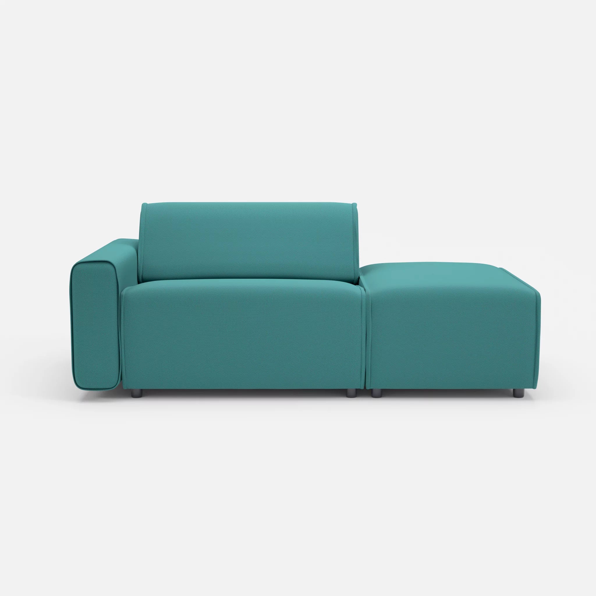 1 Sitzer Sofa Belleform mit offener Seite mit Armlehne 1 novumprisma in Türkis von vorne