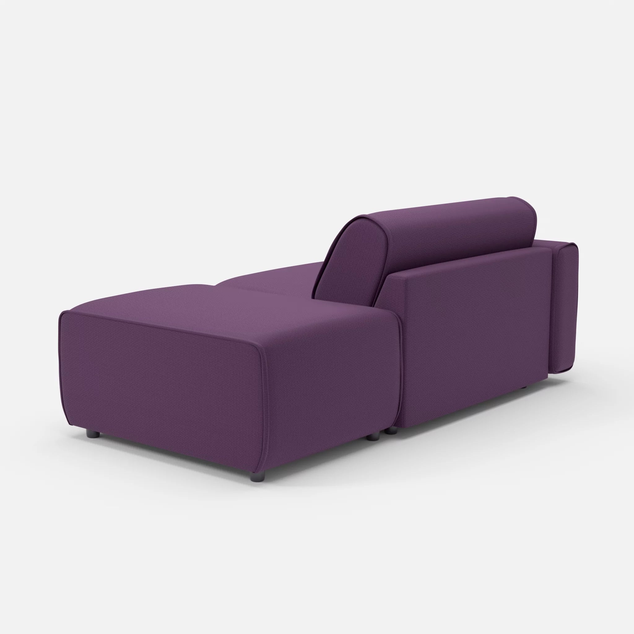 1 Sitzer Sofa Belleform mit offener Seite mit Armlehne 1 novumprune in Violett von hinten