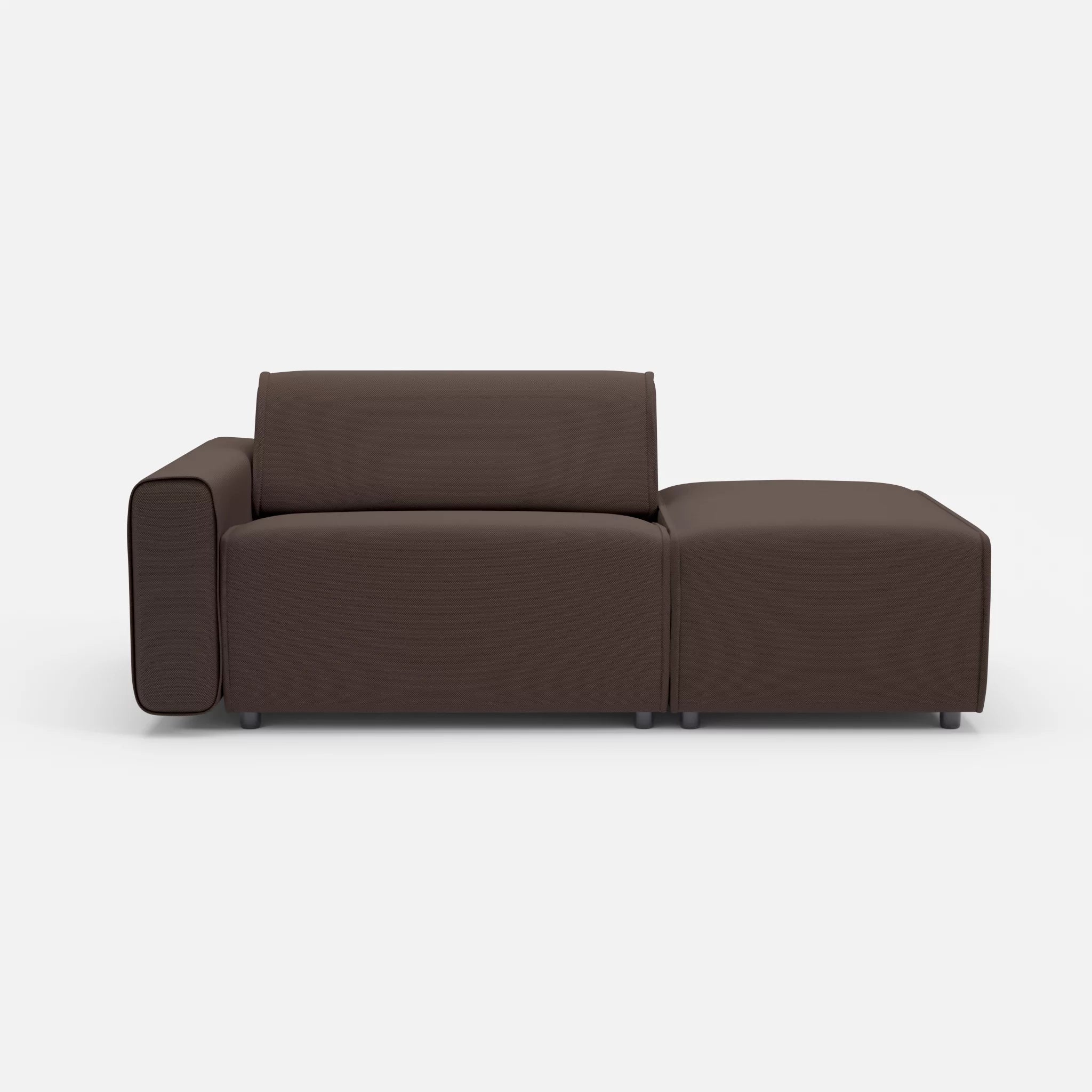 1 Sitzer Sofa Belleform mit offener Seite mit Armlehne 1 novumrosewood in Dunkelbraun von vorne