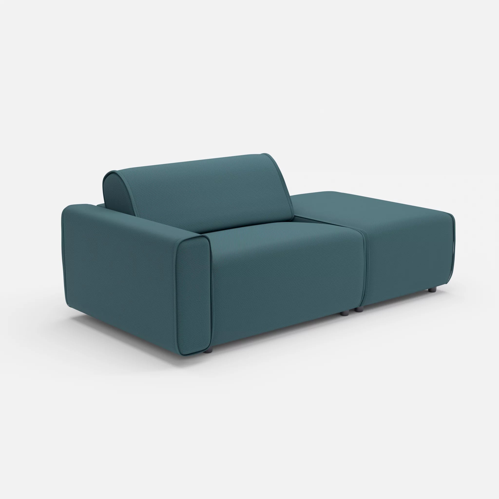 1 Sitzer Sofa Belleform mit offener Seite mit Armlehne 1 novumsamoa in Dunkelblau von der Seite