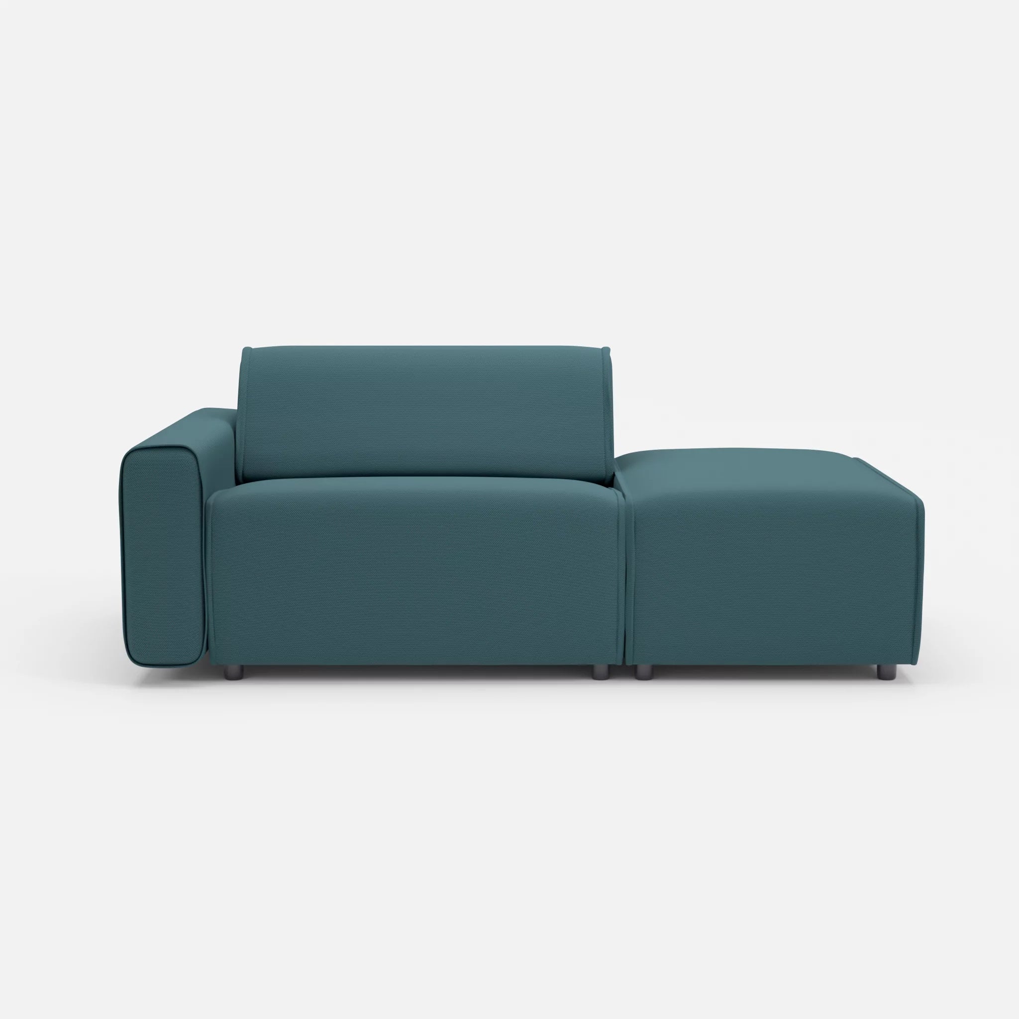 1 Sitzer Sofa Belleform mit offener Seite mit Armlehne 1 novumsamoa in Dunkelblau von vorne