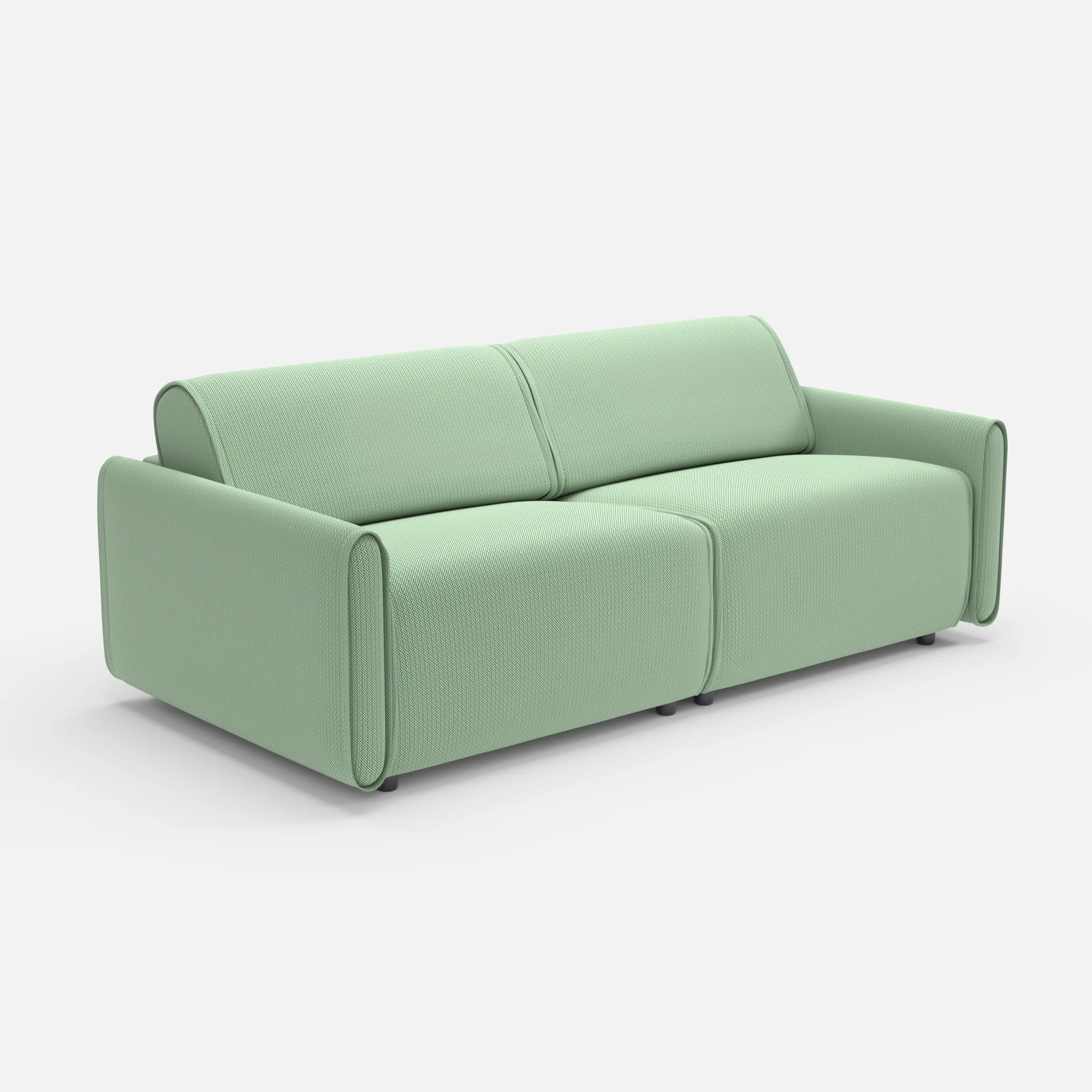2 Sitzer Sofa Belleform 1 credoaloe in Hellgrün von der Seite