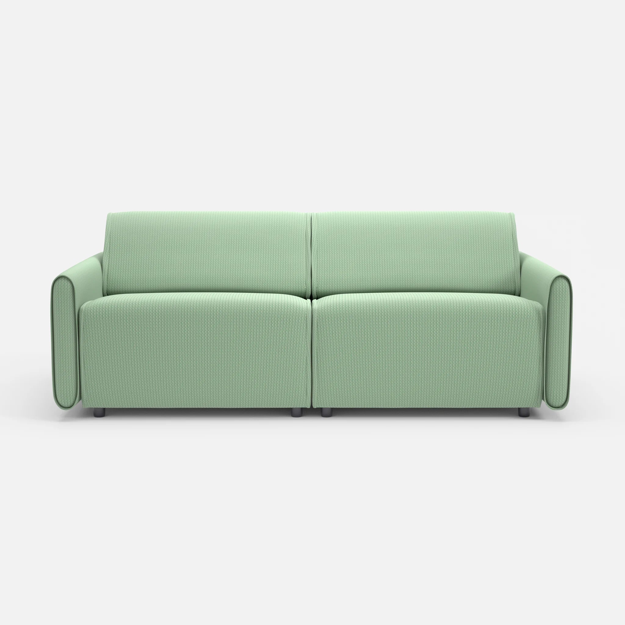 2 Sitzer Sofa Belleform 1 credoaloe in Hellgrün von vorne