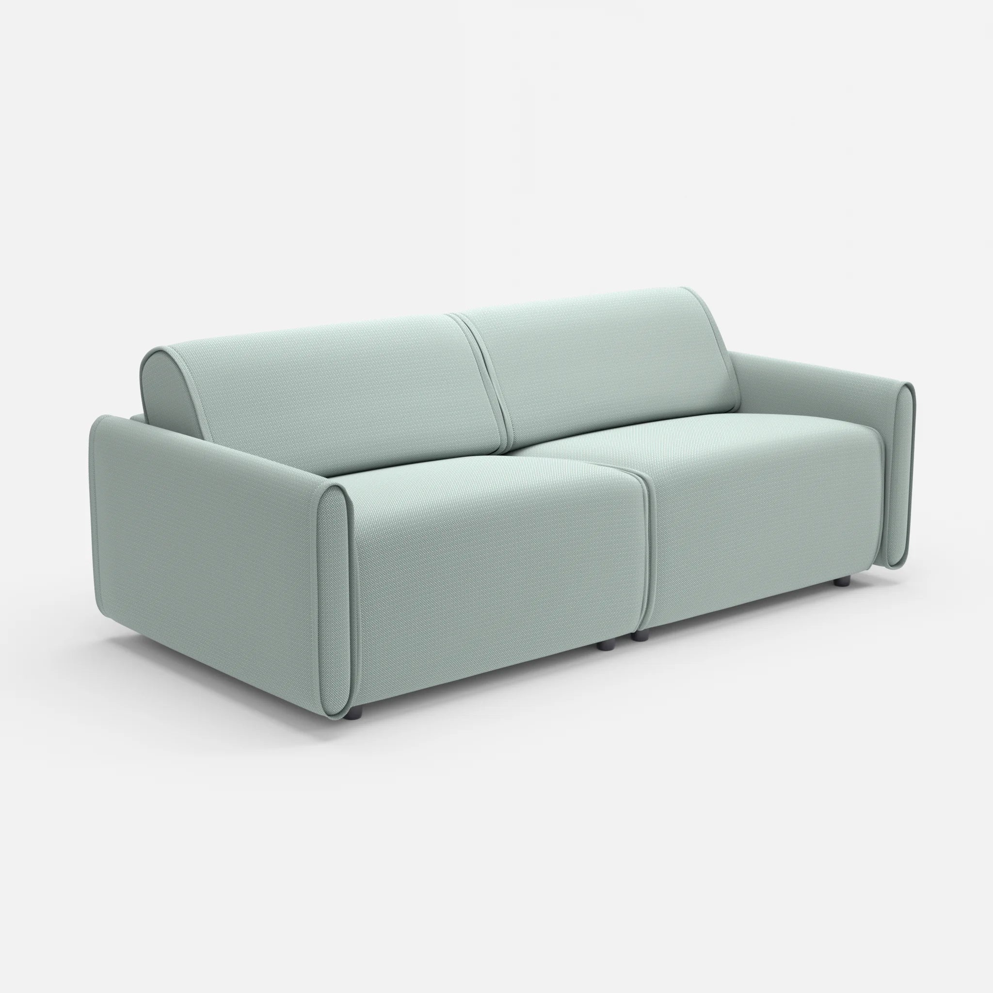 2 Sitzer Sofa Belleform 1 credolake in Graublau von der Seite