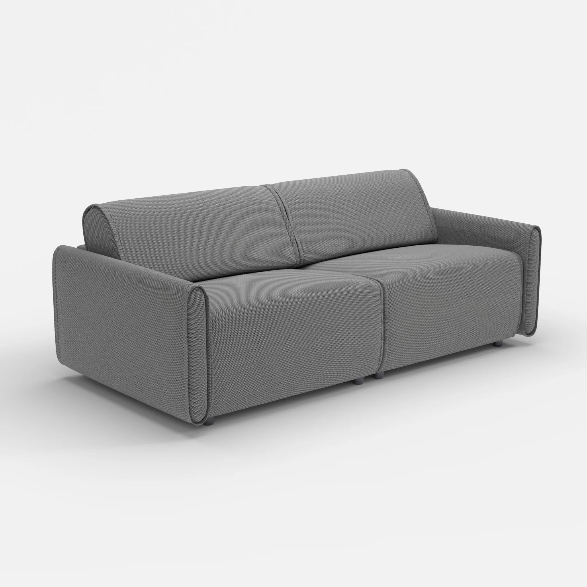2 Sitzer Sofa Belleform 1 novumkies in Mittelgrau von der Seite