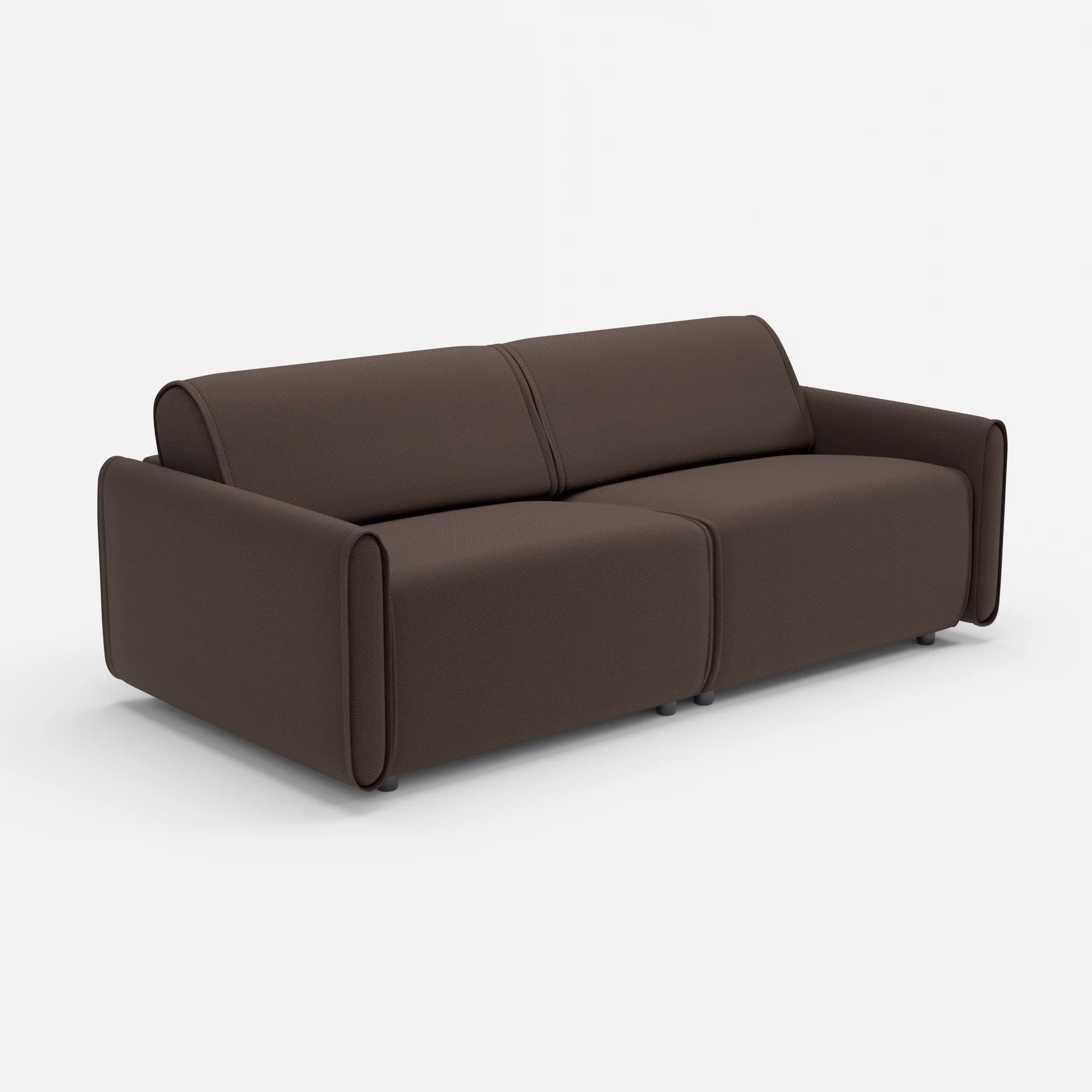 2 Sitzer Sofa Belleform 1 novumrosewood in Dunkelbraun von der Seite