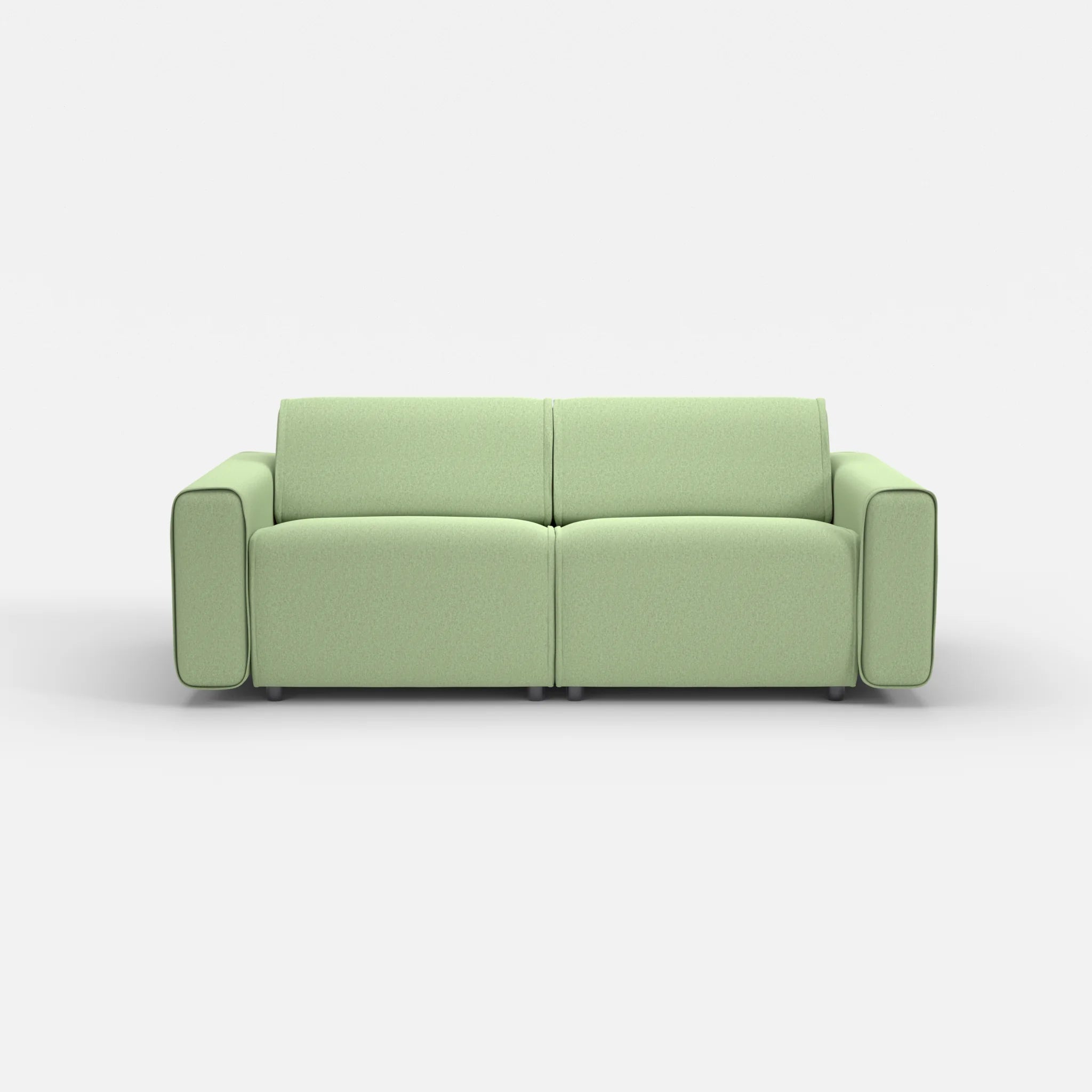 2 Sitzer Sofa Belleform mit breiter Armlehne 2 dama0042 in Hellgrün von vorne